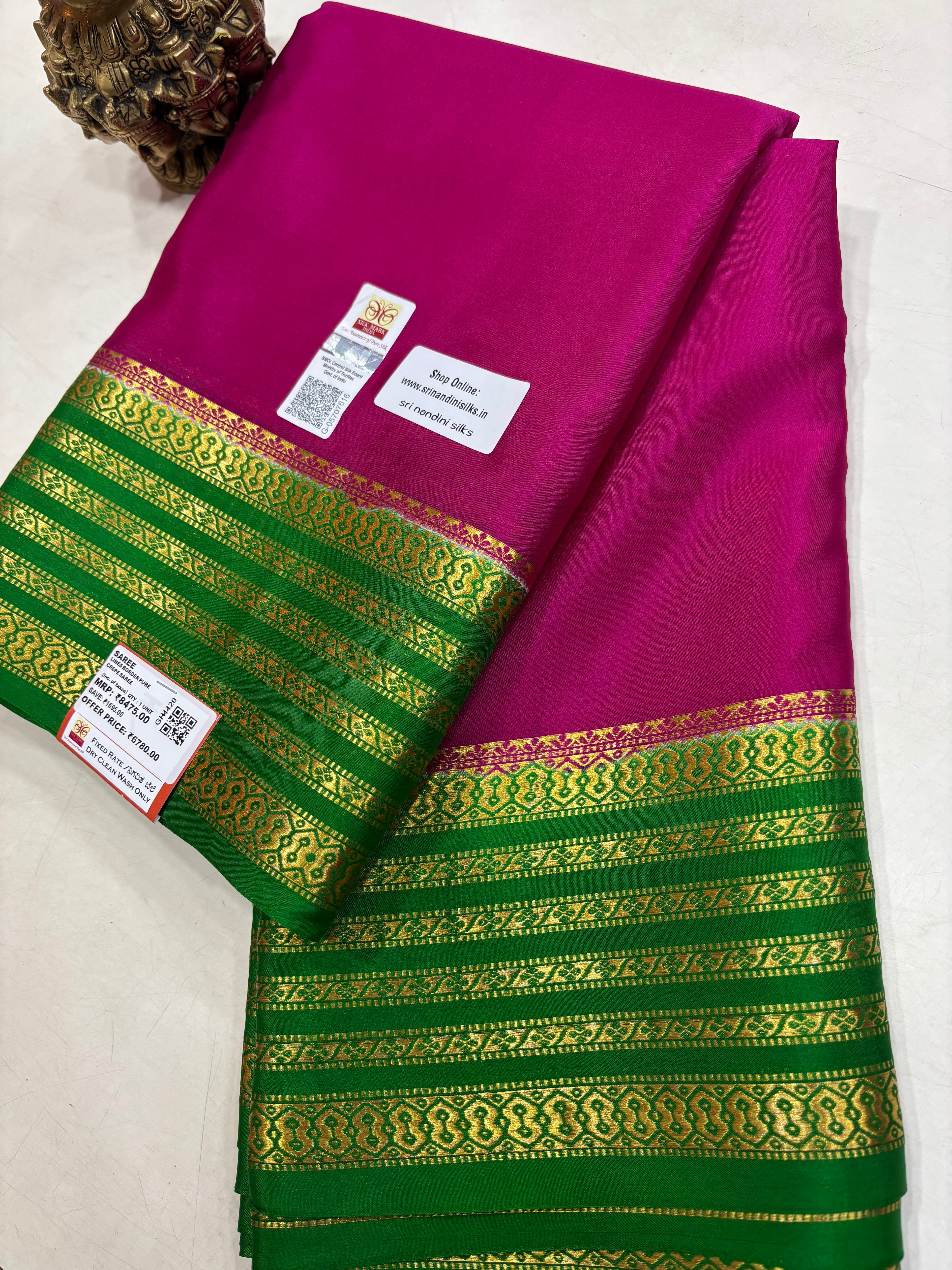 Pure Crepe Silk Saree With Silk Mark (GH4420)