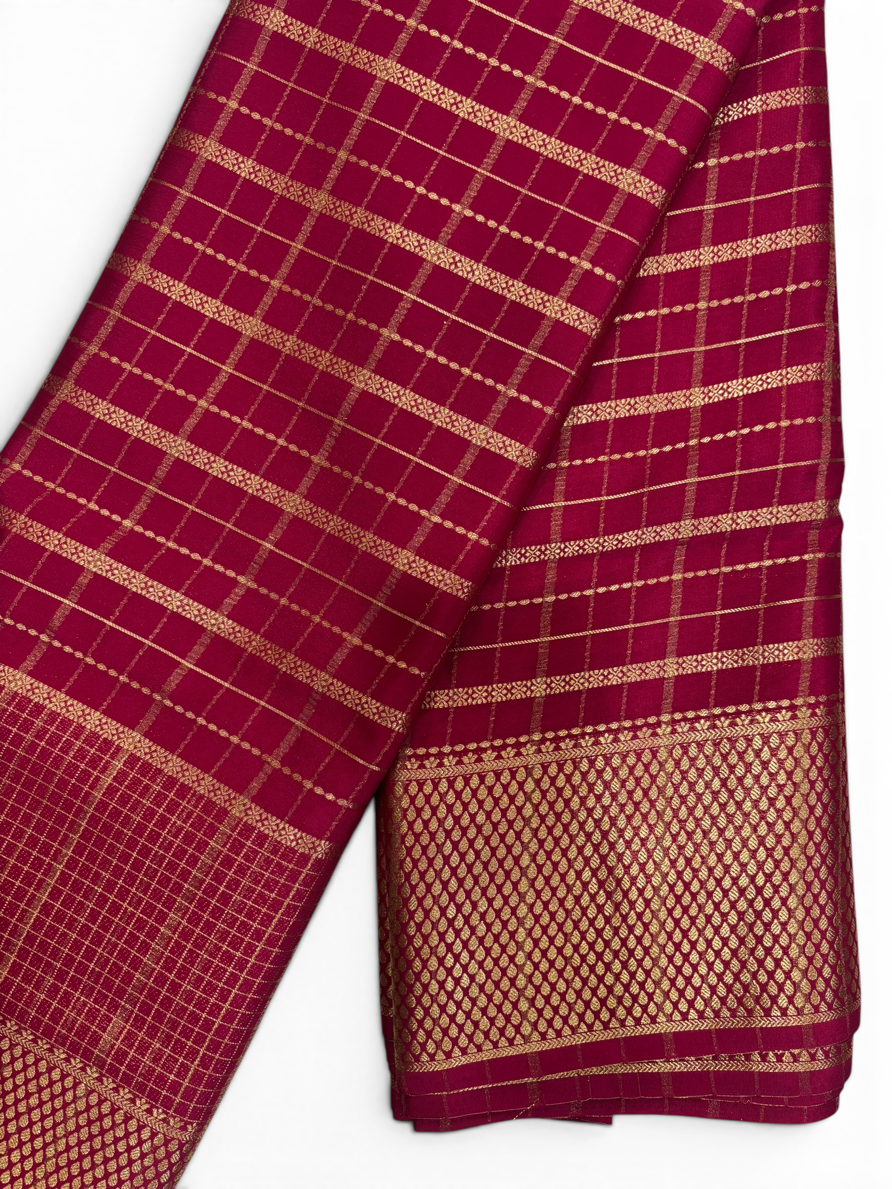 Premium Crepe Silk Self Rabi Chex Saree (SMI6941_9)