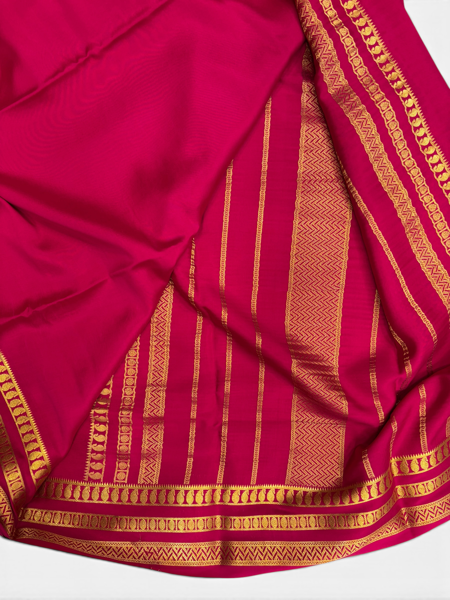 Pure Crepe Silk Rani Self Saree w/ Silk Mark (PSE6959)