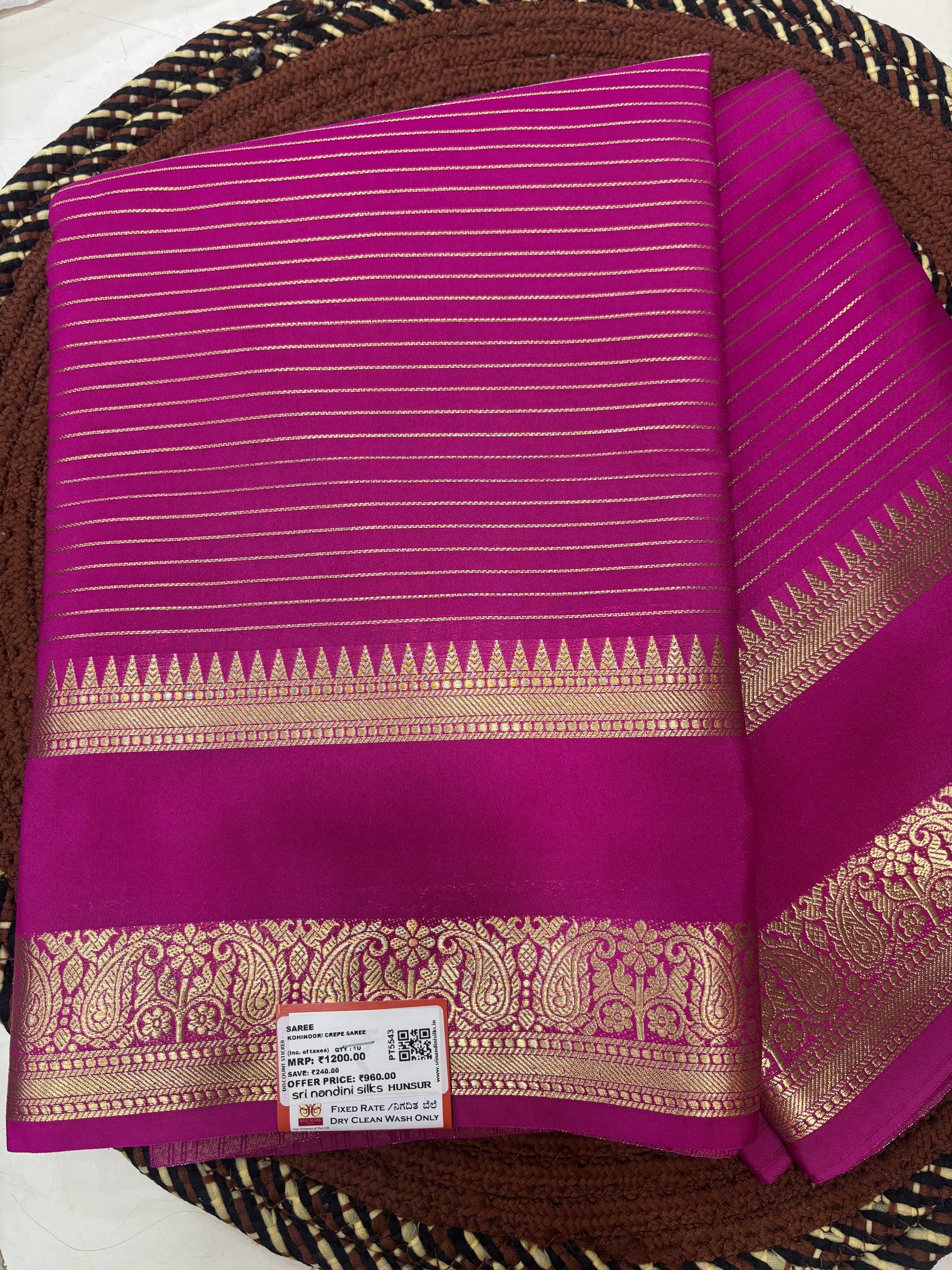Nandini Kohinoor Semi Crepe Silk Saree