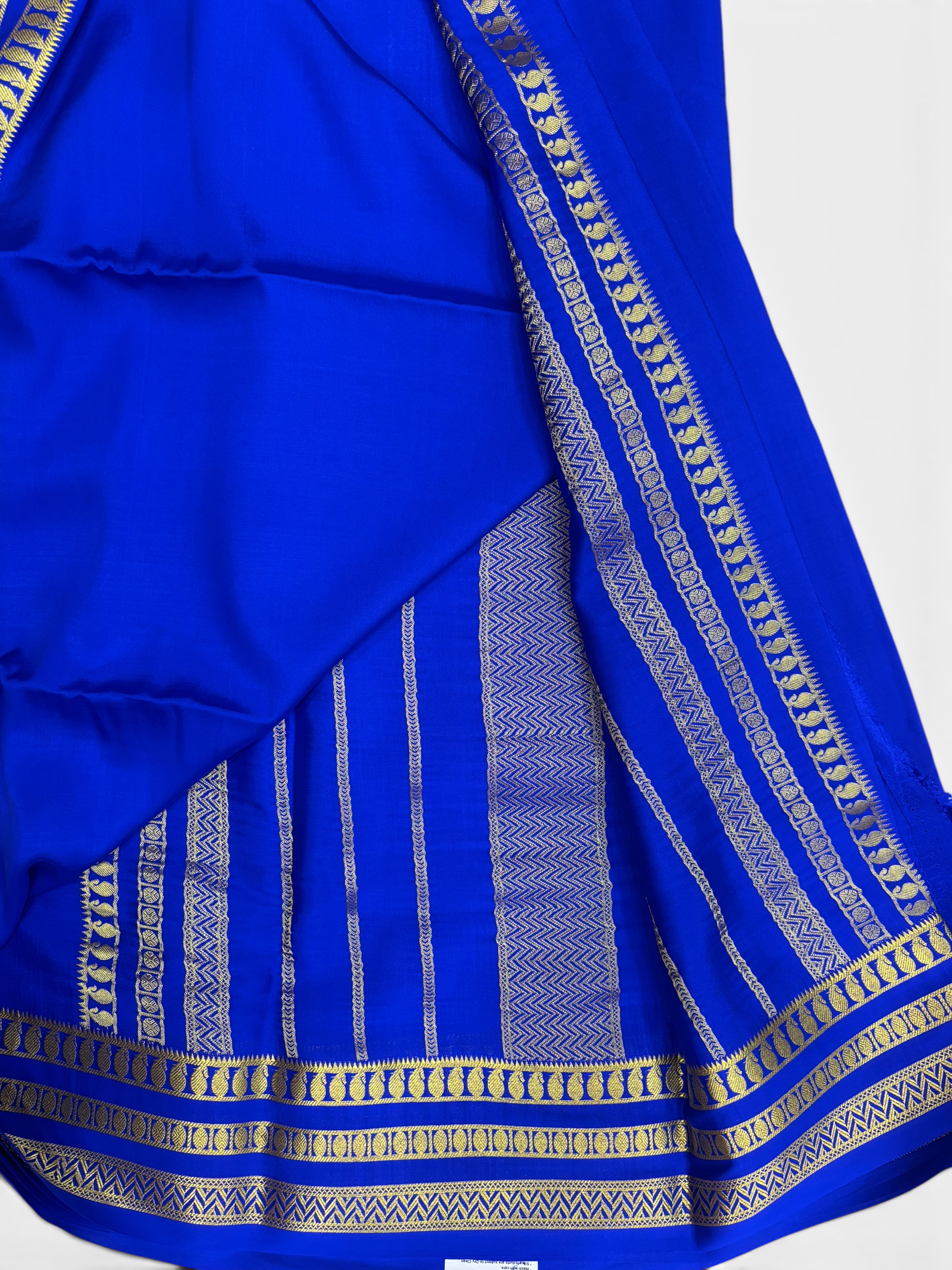 Pure Crepe Silk Royal Blue Self Saree w/ Silk Mark (PSE6959)