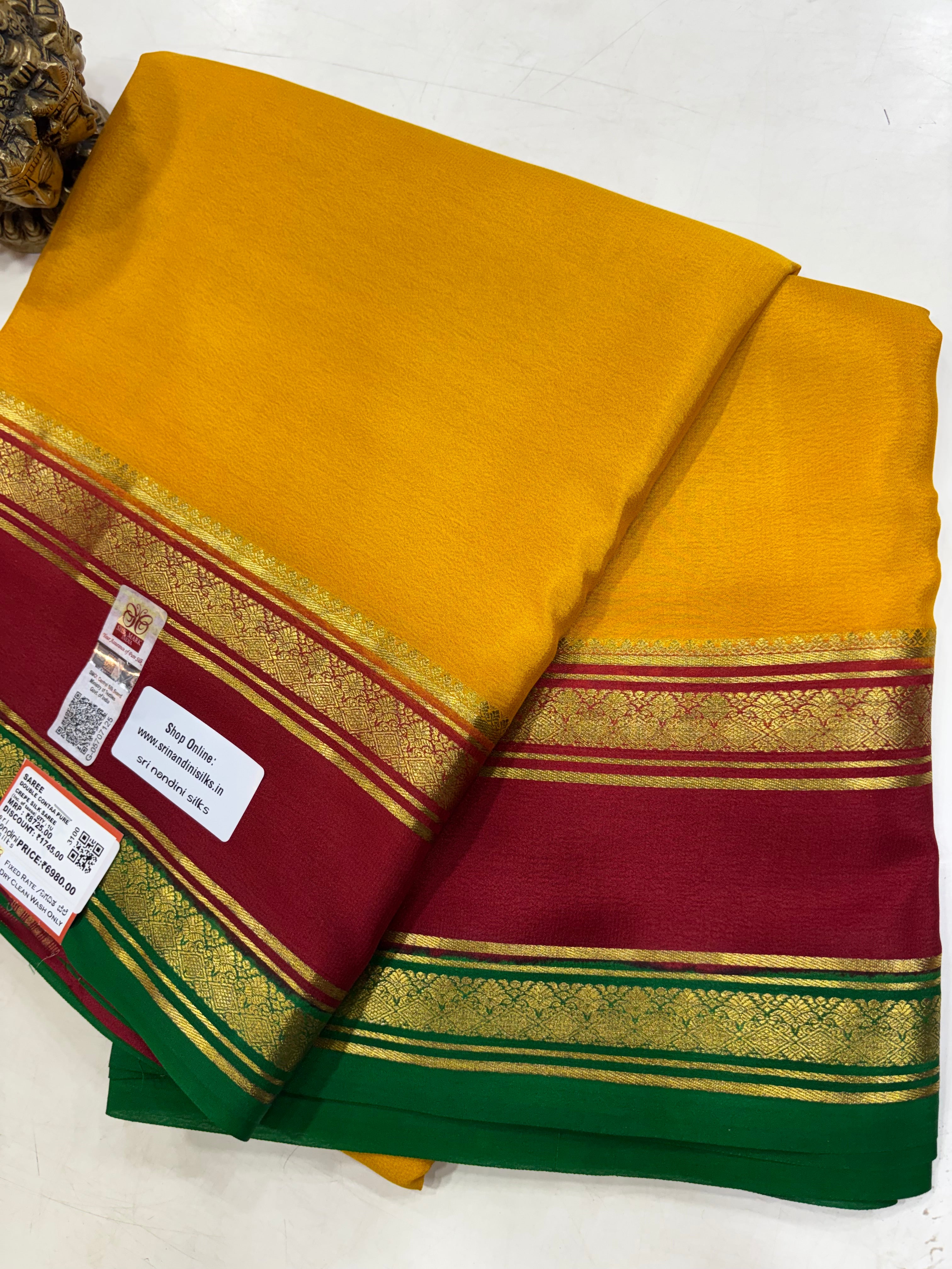 Pure Crepe Silk Saree With Silk Mark (3100)