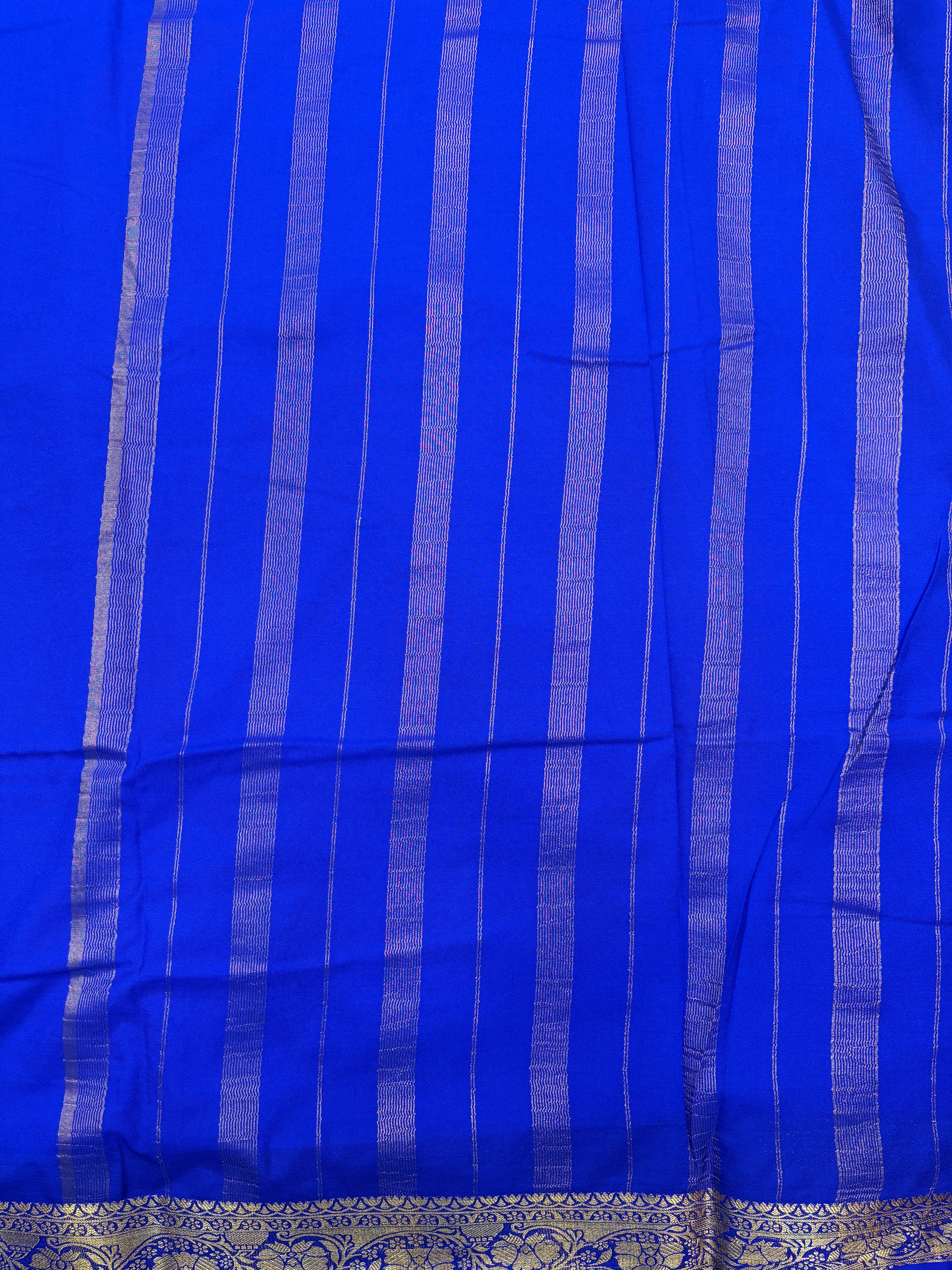 Royal Blue B/B Semi Crepe Silk Saree (PT4692)