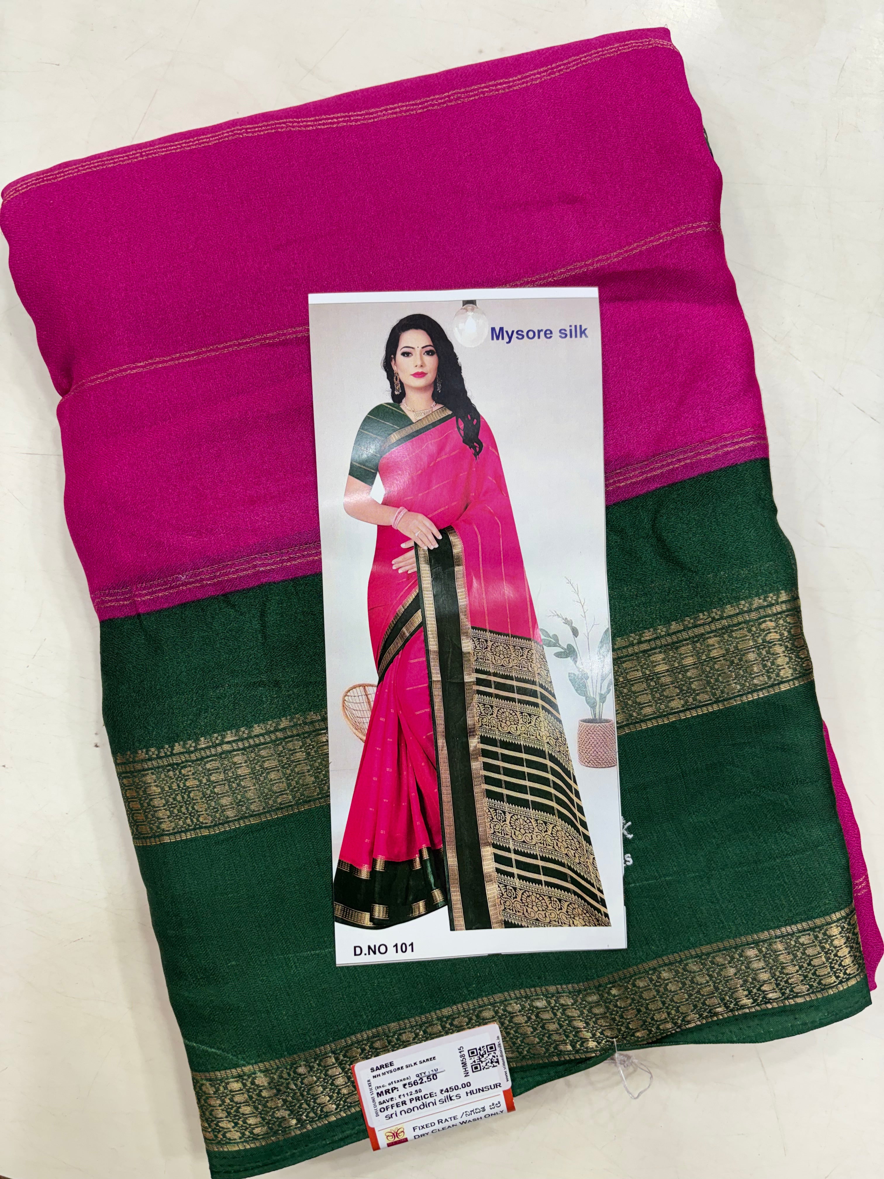 Trending Magenta & Green Fancy Saree (NHM5815)