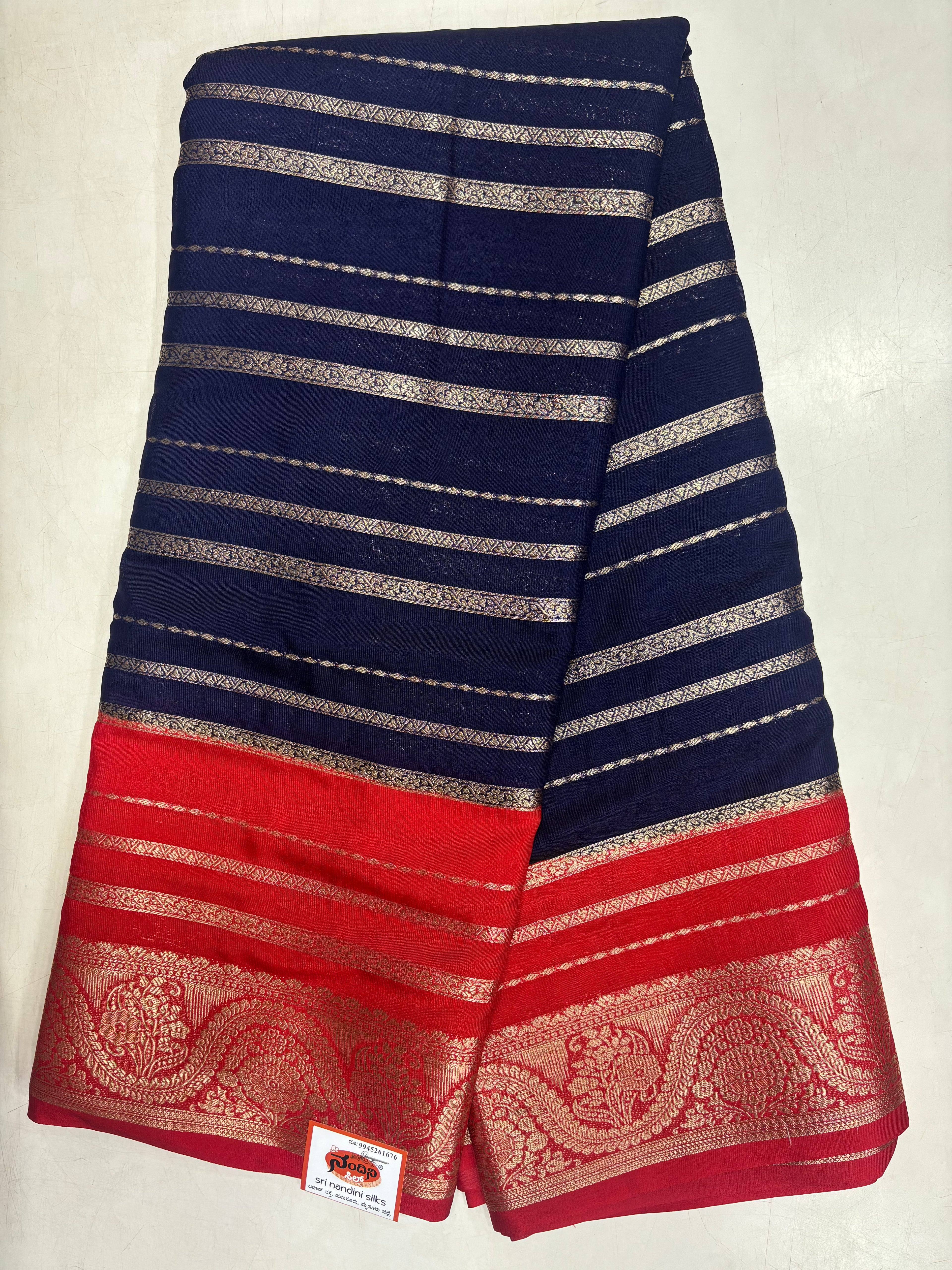 Kadambari Fancy Horizontal Lines Semi Crepe Silk Saree (PT5347-9)