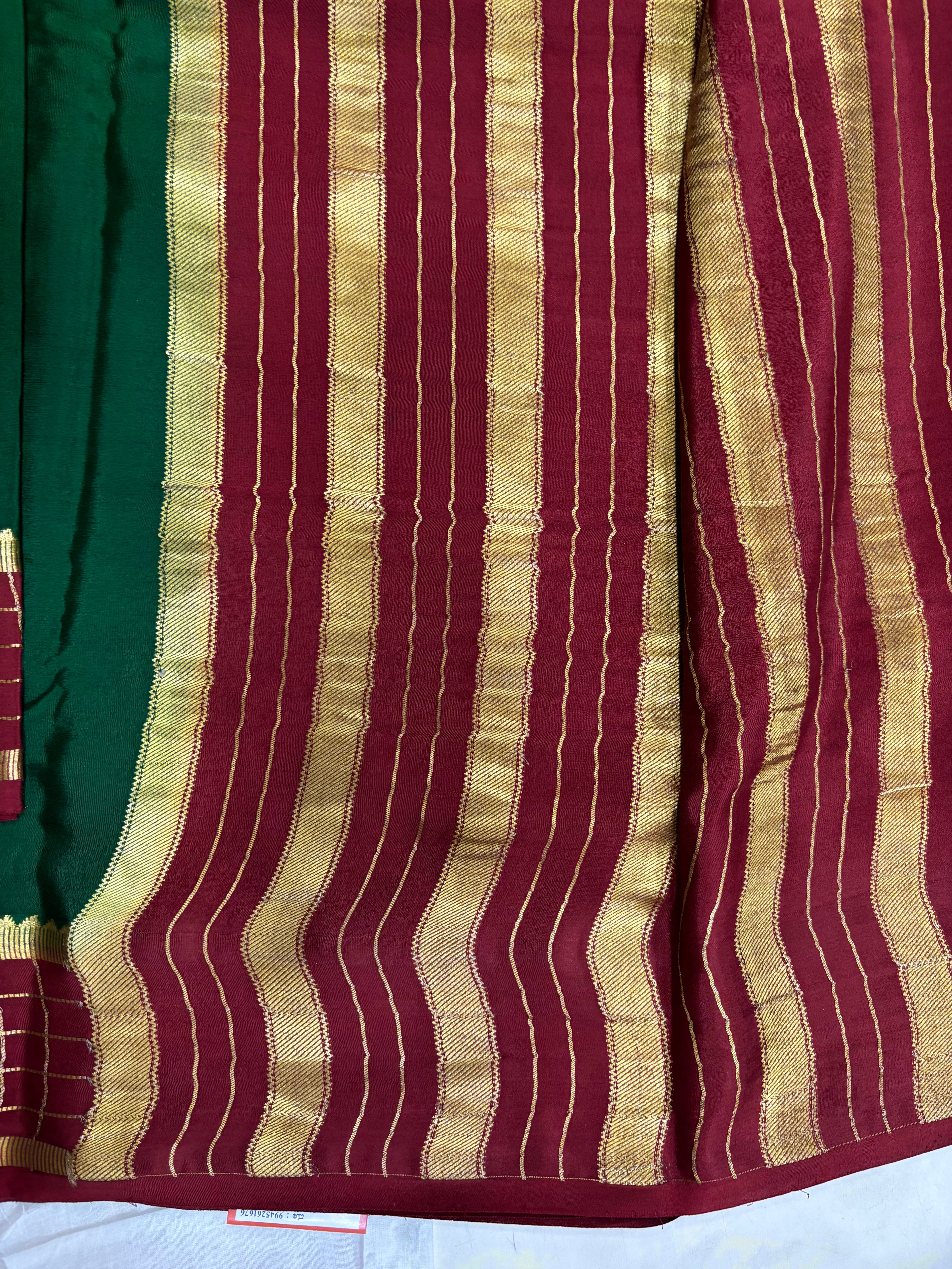 Pure Crepe Silk Chex Border Saree With Silk Mark (1942)