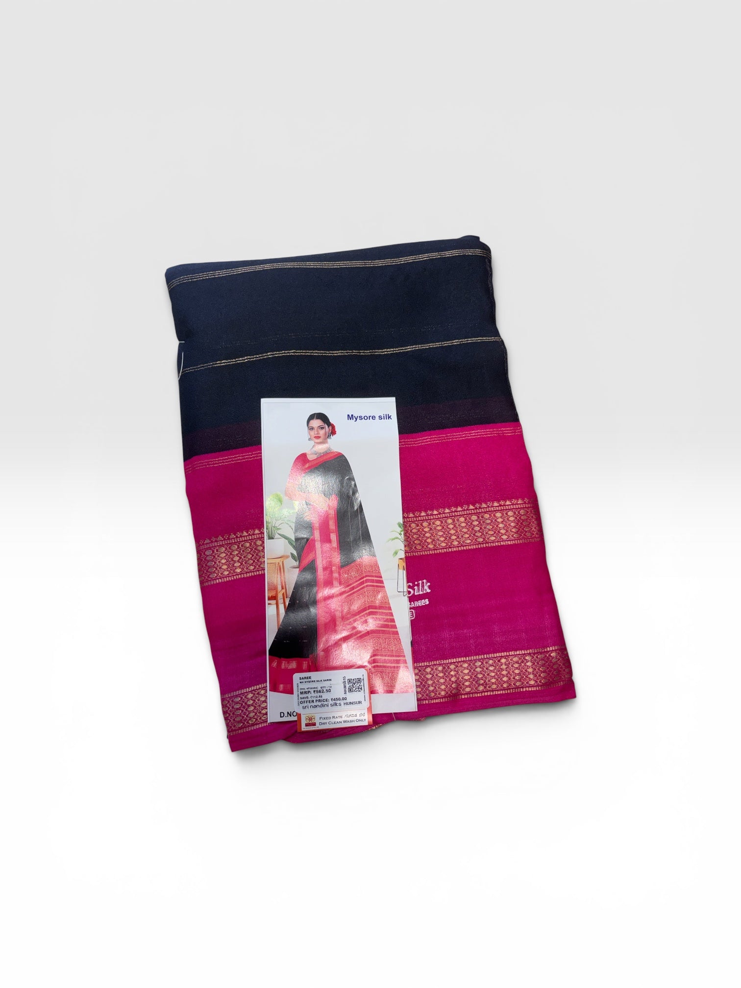 Black & Magenta Fancy Saree (NHM5815)