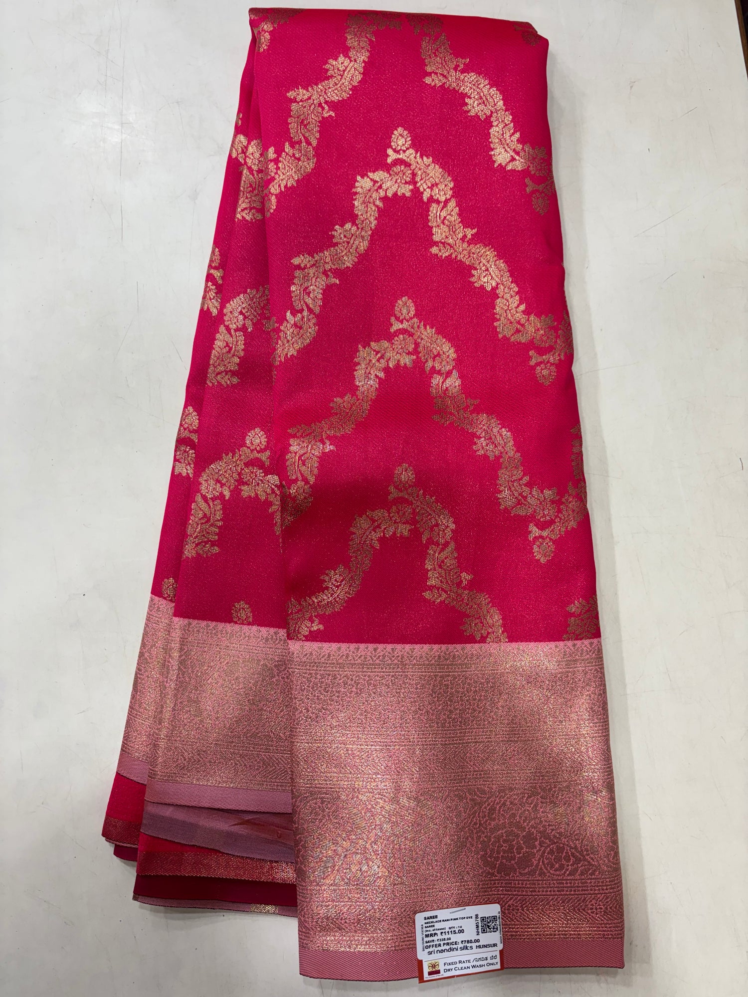 Trending Necklace Design Rani Pink Saree (NHM5786)