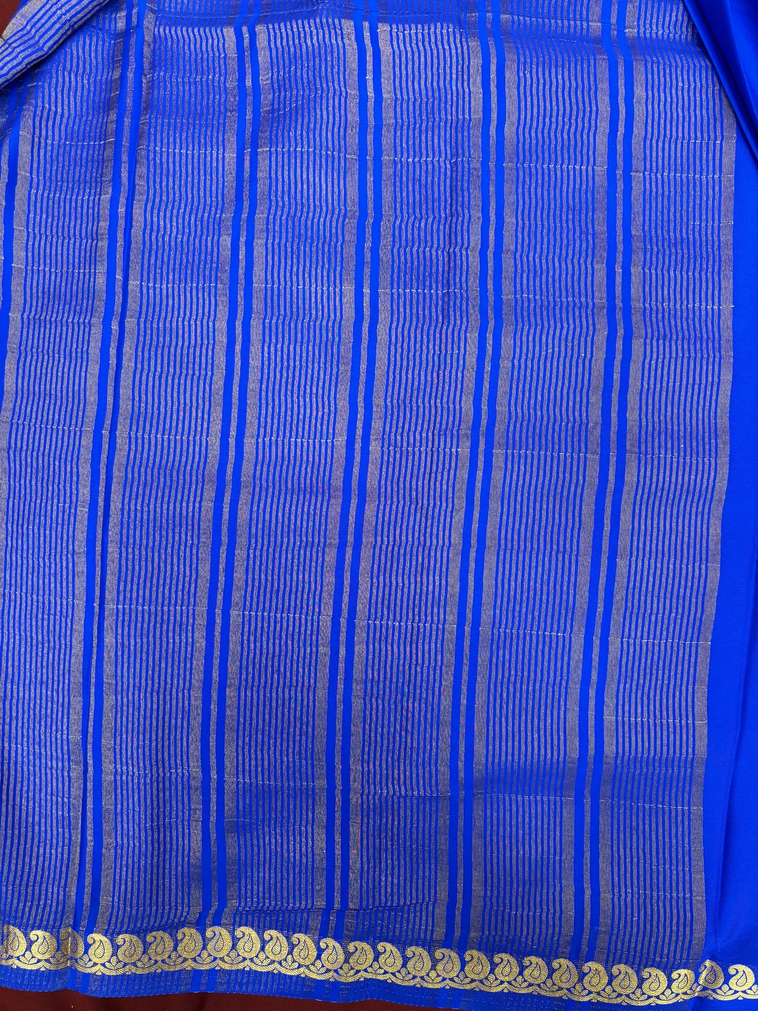 Royal Blue Mango S/B Semi Crepe Silk Saree (PT4790)