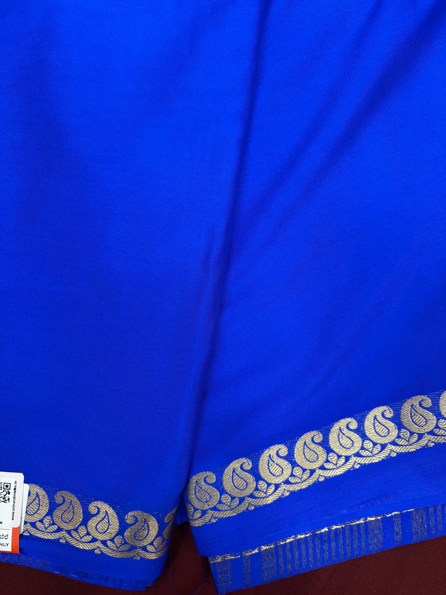 Royal Blue Mango S/B Semi Crepe Silk Saree (PT4790)