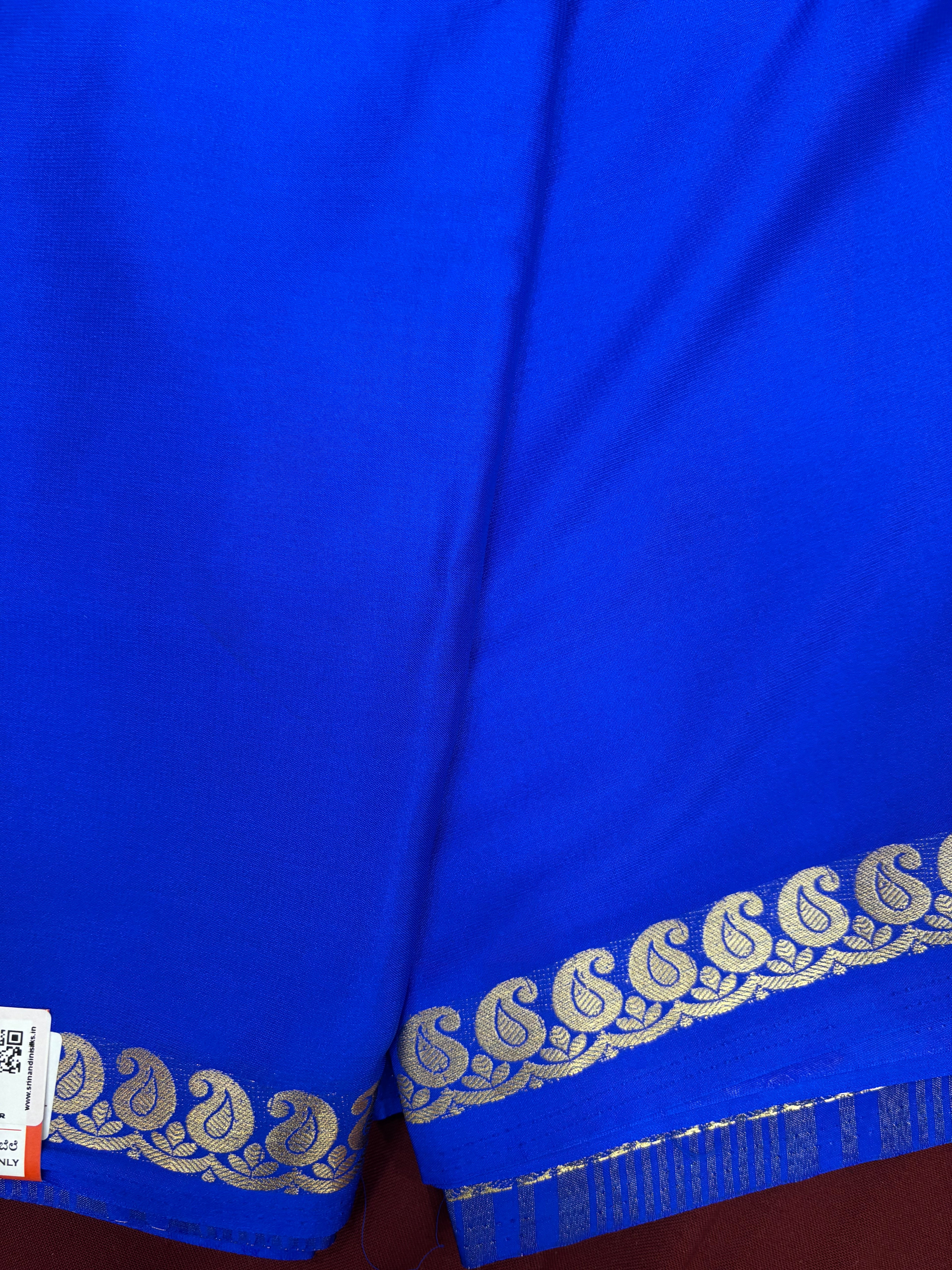 Royal Blue Mango S/B Semi Crepe Silk Saree (PT4790)