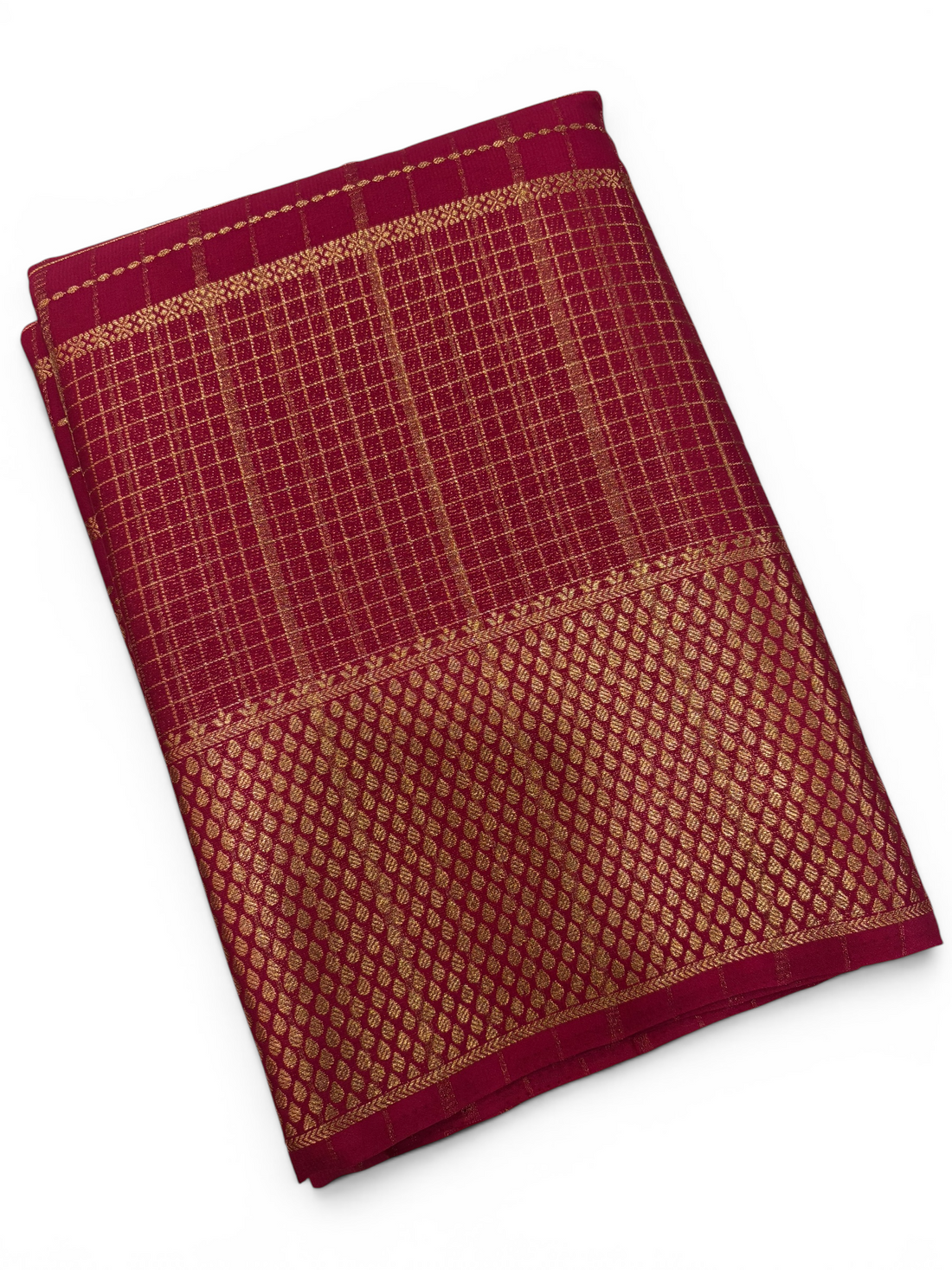 Premium Crepe Silk Self Rabi Chex Saree (SMI6941_9)