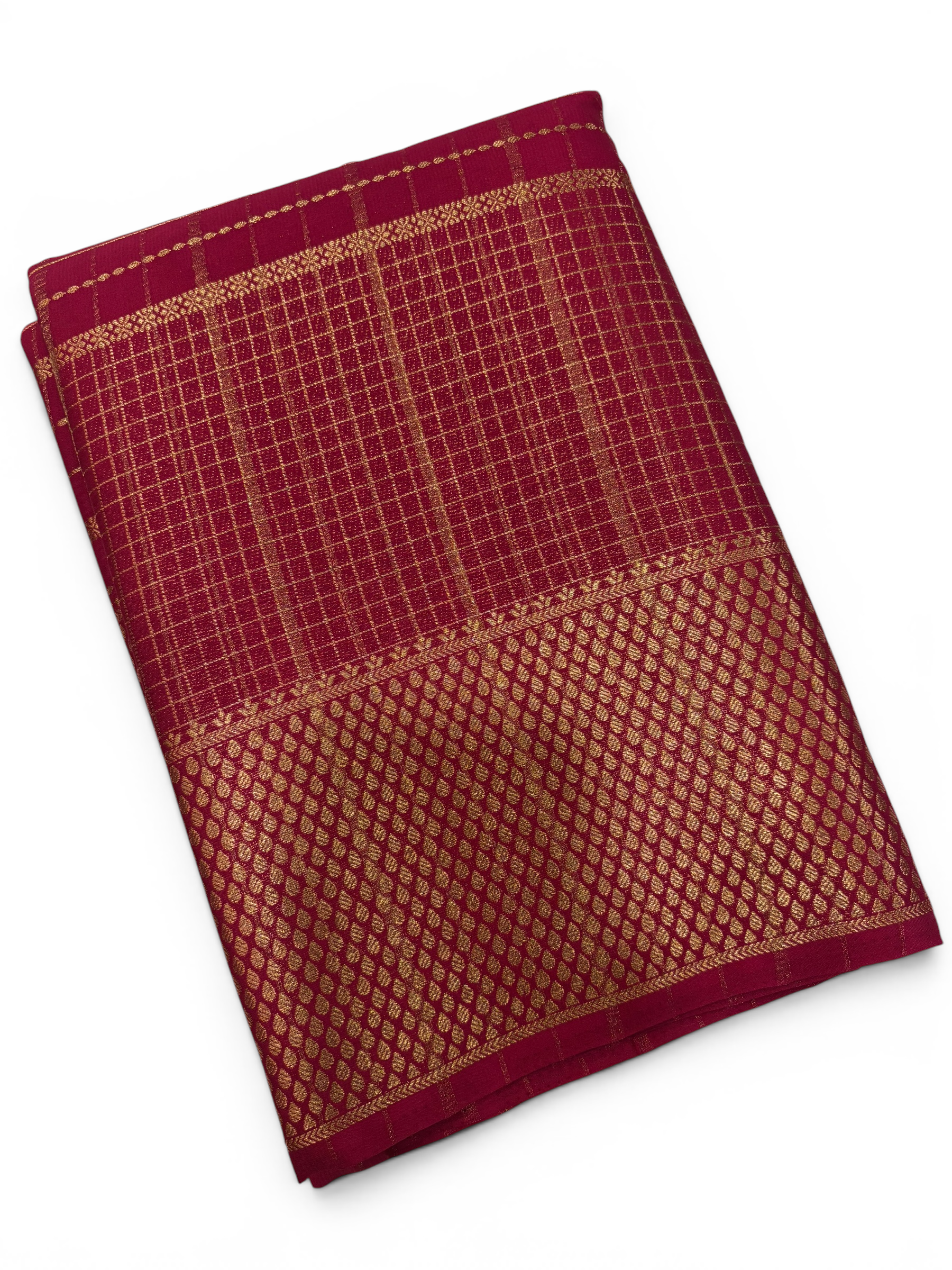 Premium Crepe Silk Self Rabi Chex Saree (SMI6941_9)