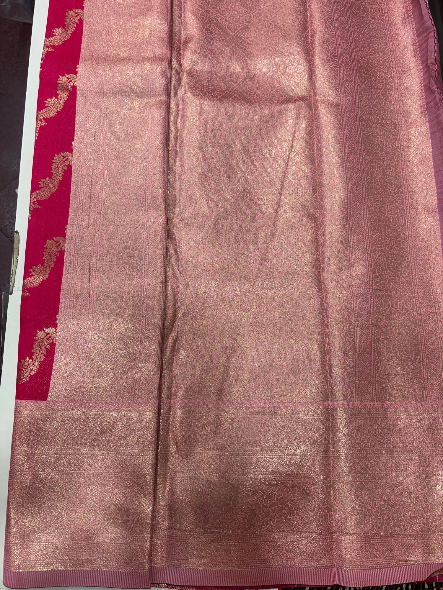 Trending Necklace Design Rani Pink Saree (NHM5786)