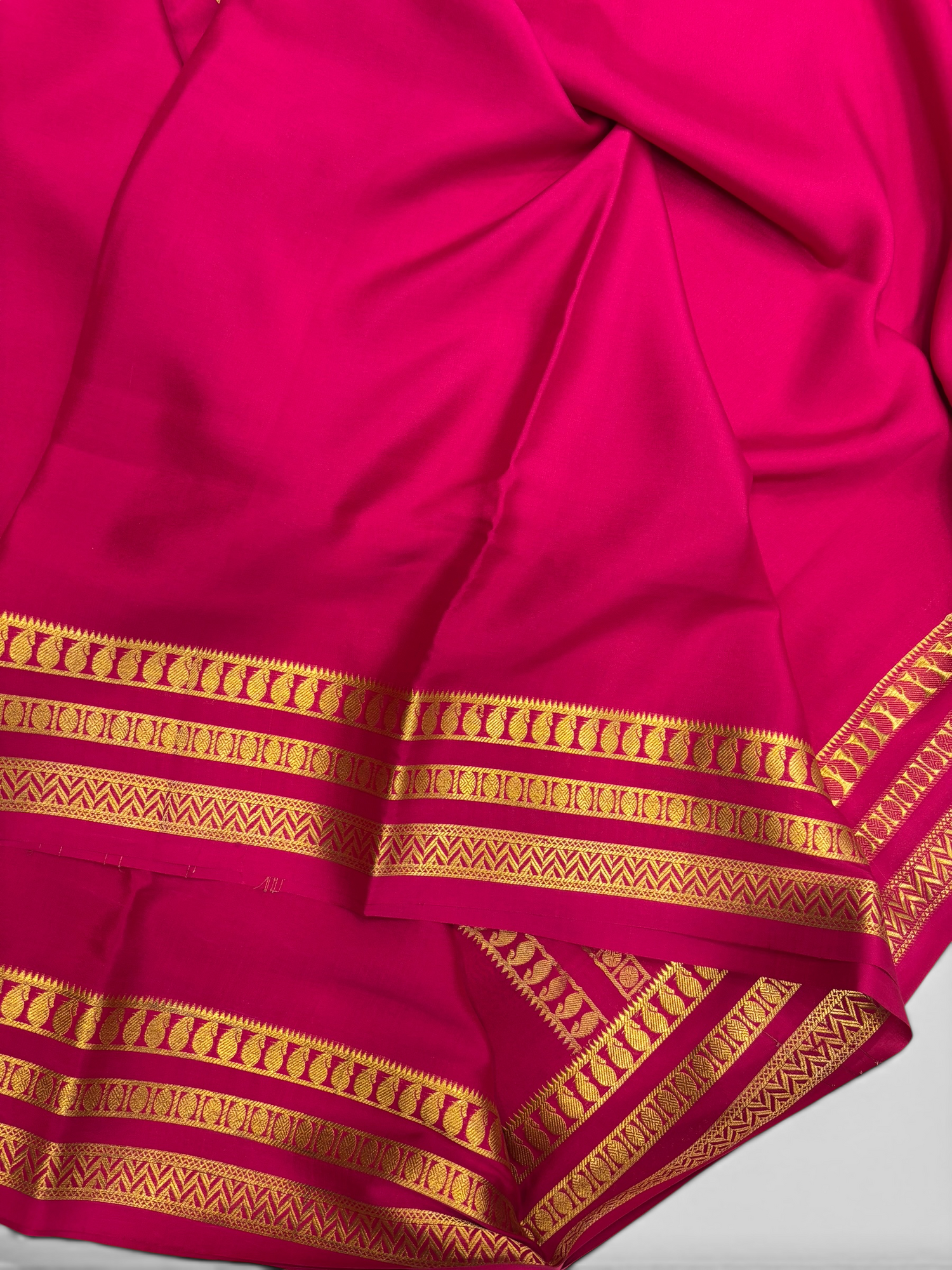 Pure Crepe Silk Rani Self Saree w/  Silk Mark (PSE6959)