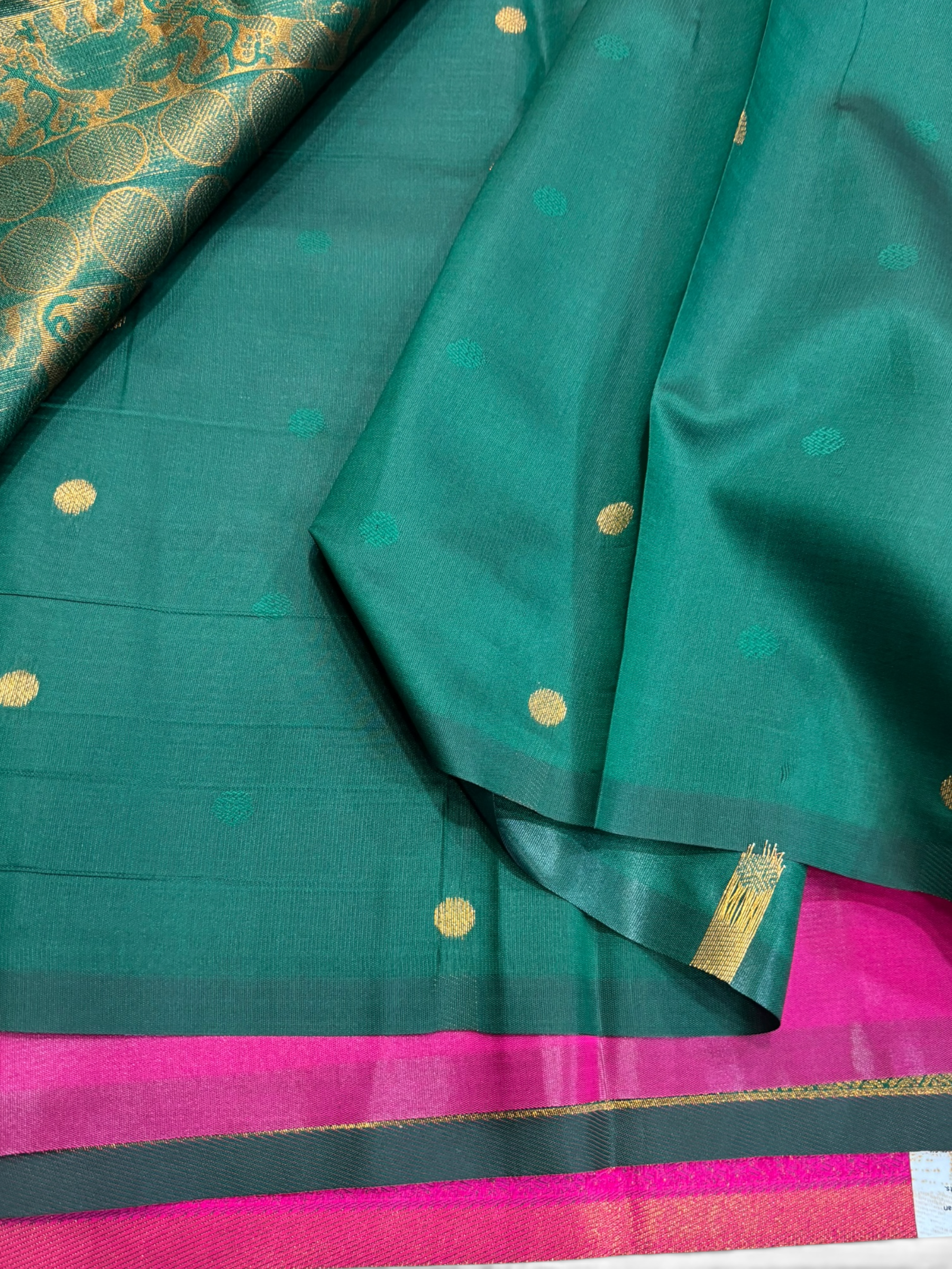 Nandini Silk Kubera Chex Contrast Semi Silk Saree (NHM6852)