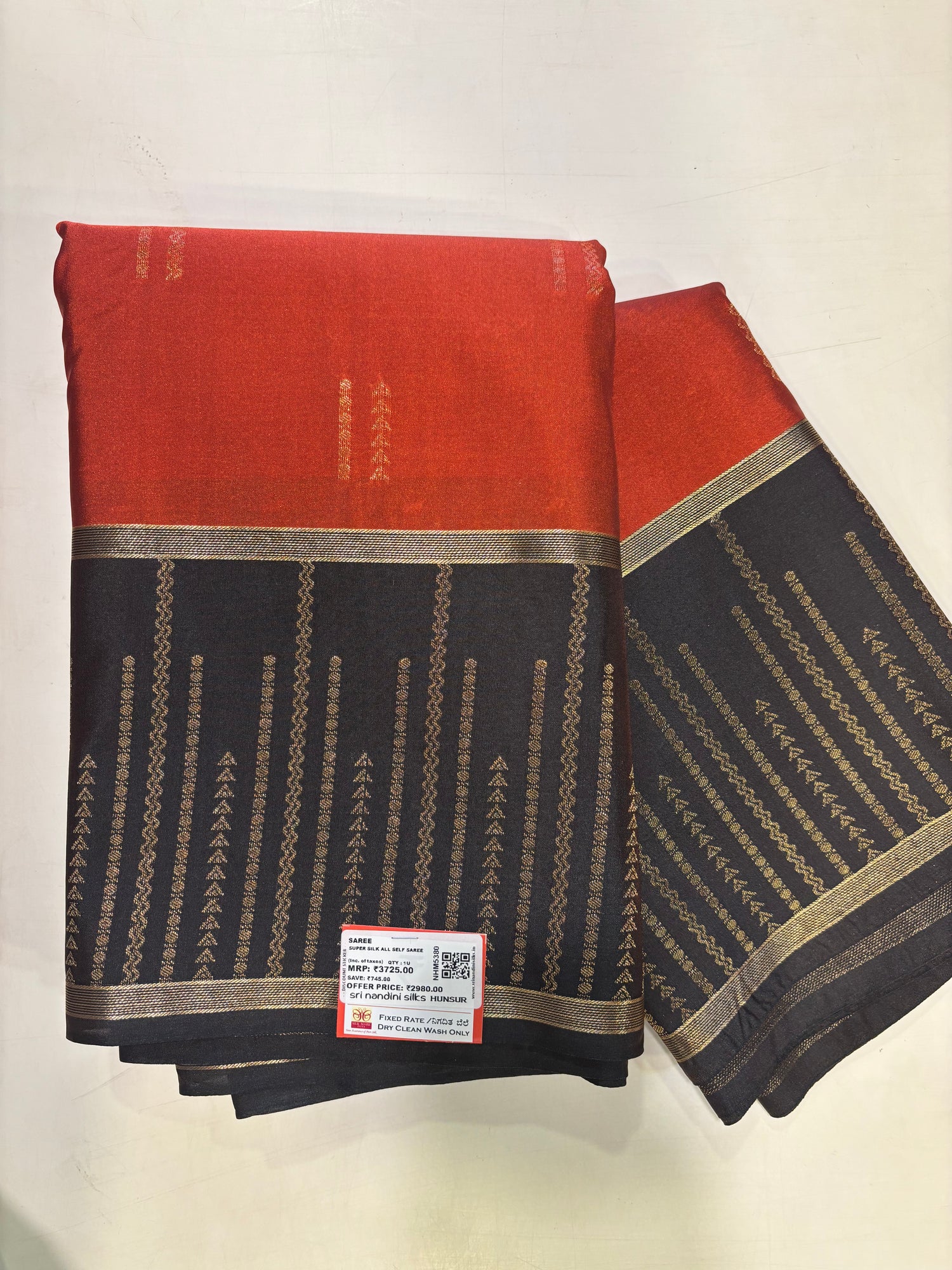 Nandini Rust Kanchi Semi Silk Saree (NHM5380)