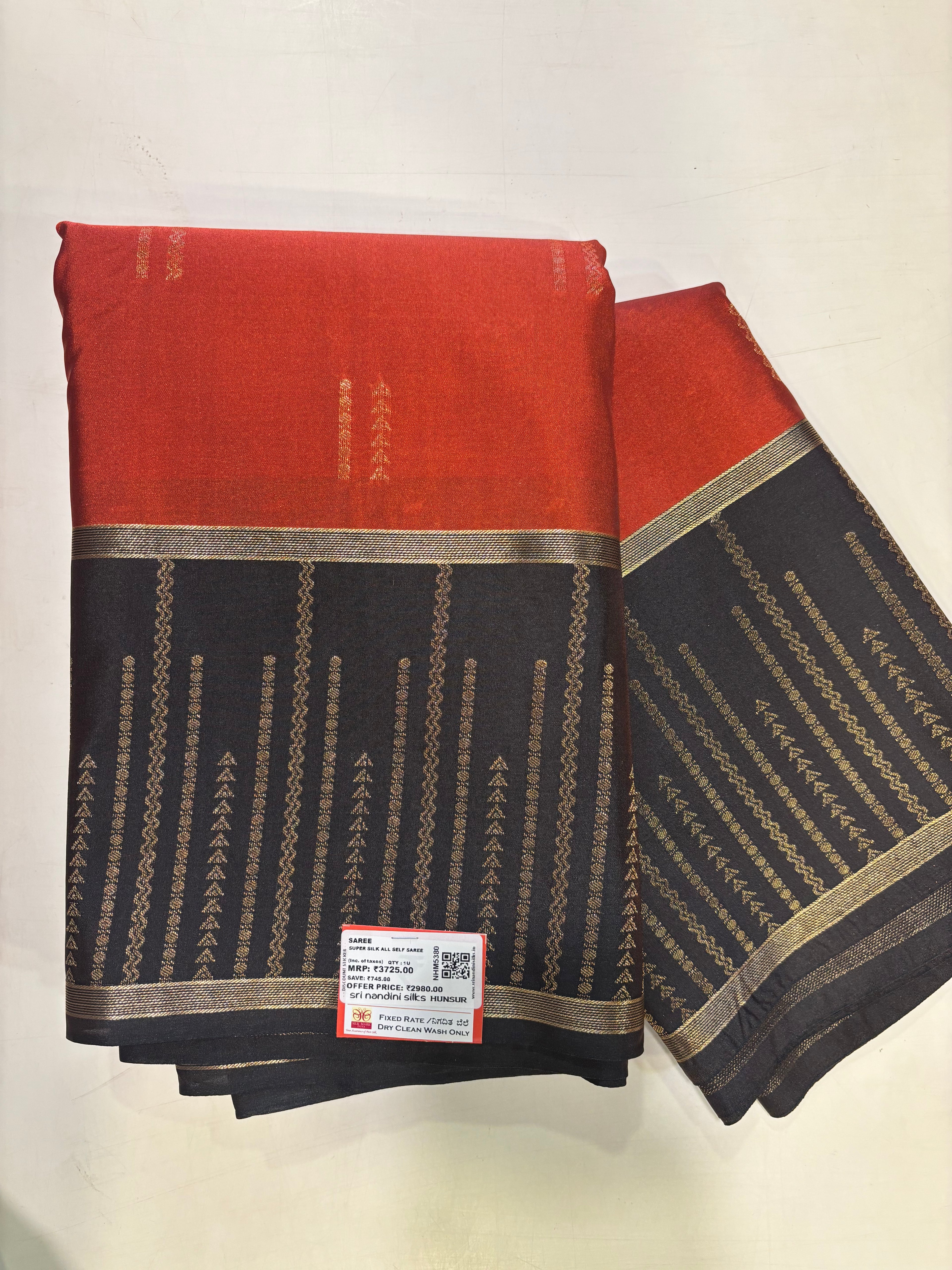 Nandini Rust Kanchi Semi Silk Saree (NHM5380)