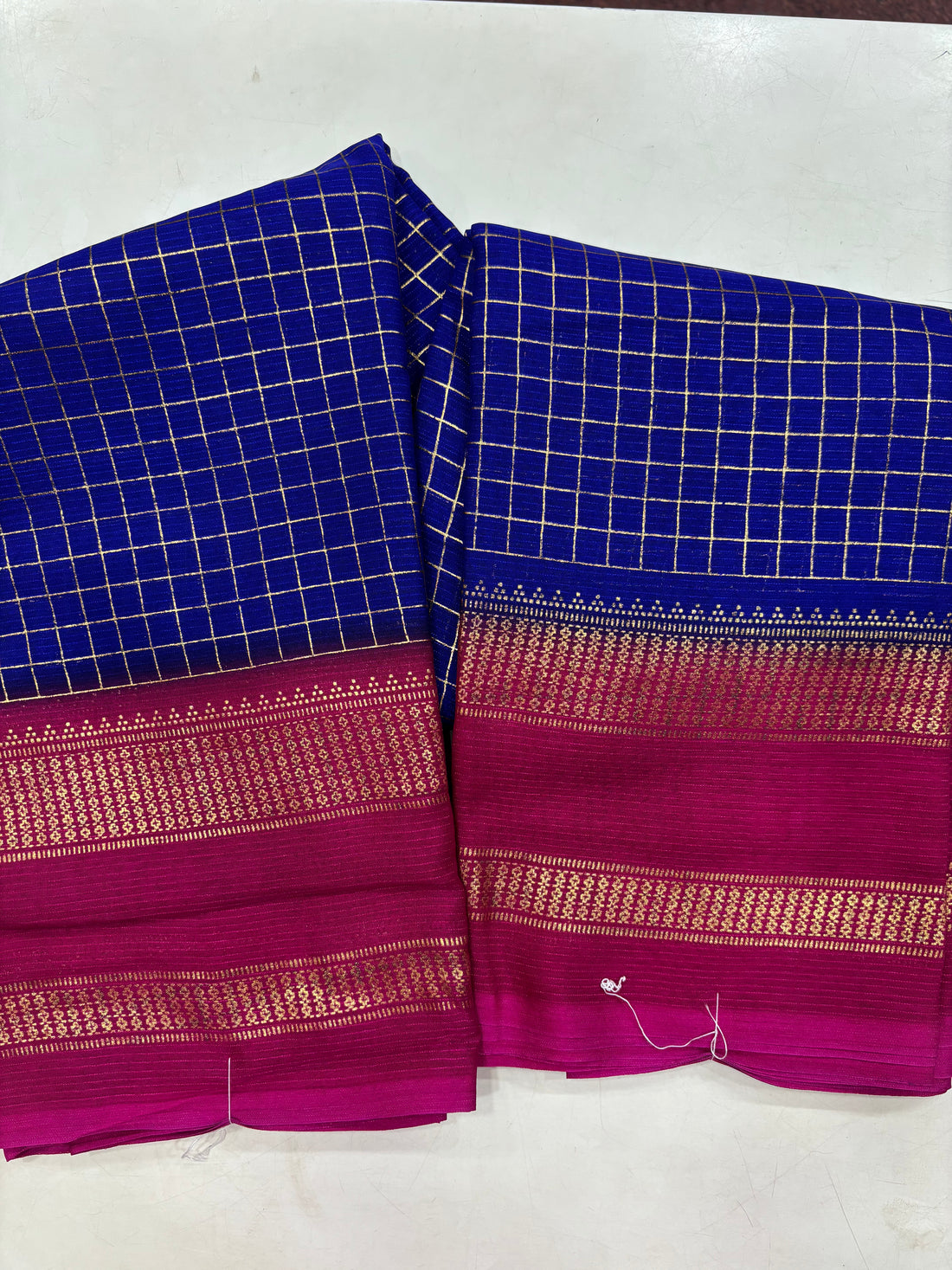 Mysore Foil Printed Royal Blue Fancy Saree (NHM5173)