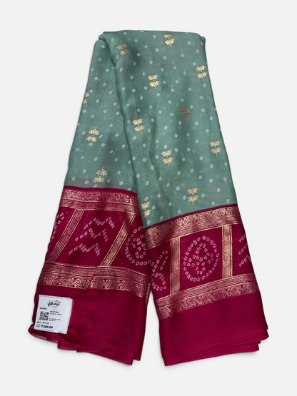 Trending Teal &amp; Magenta Fancy Saree