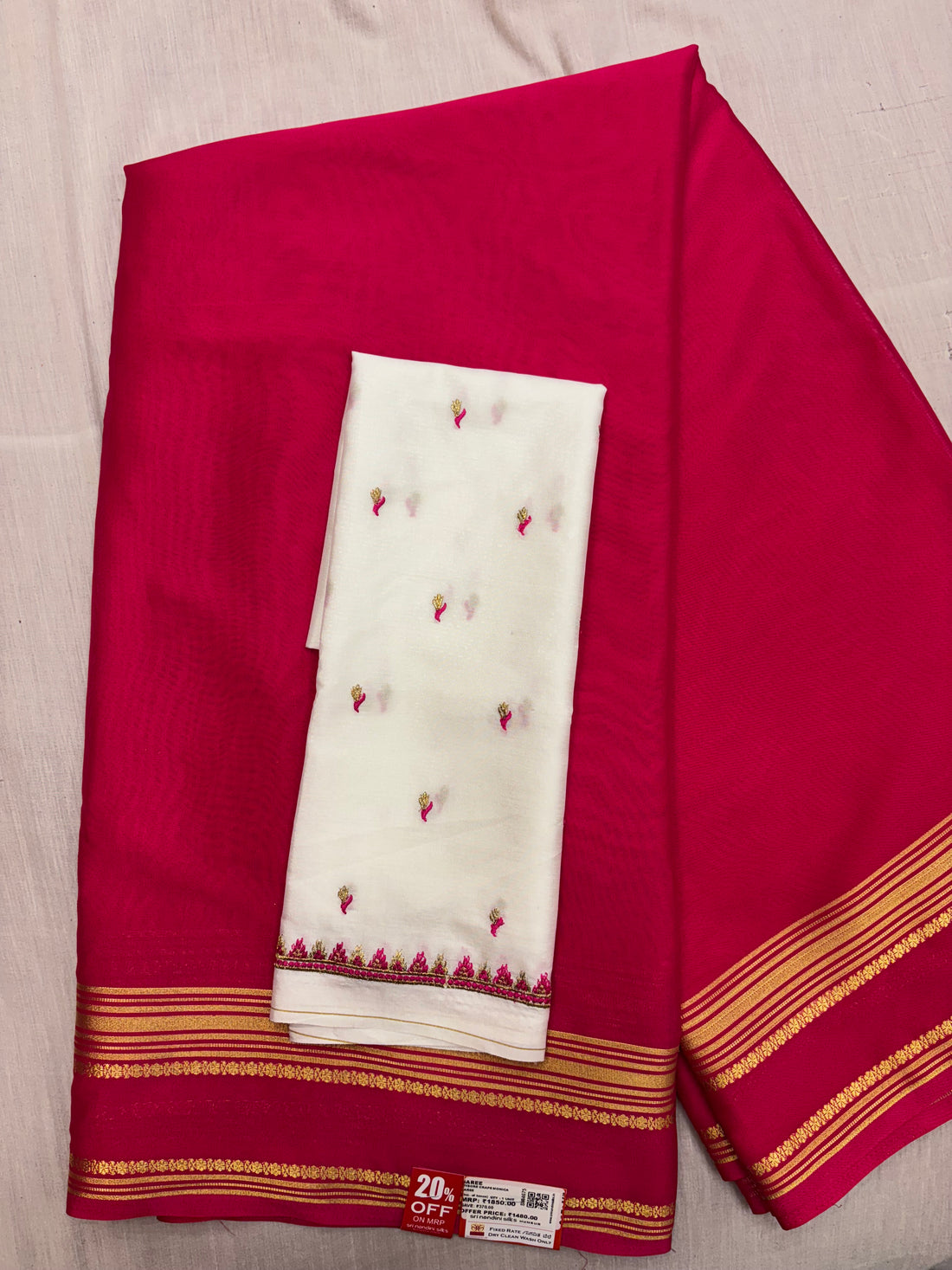 Rani Combo Semi Crepe Silk Saree (SMI4675)