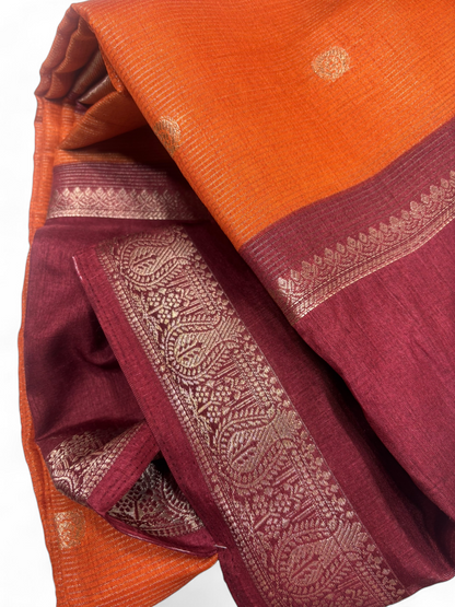 Trending Rust &amp; Maroon Fancy Saree (NHM7048)