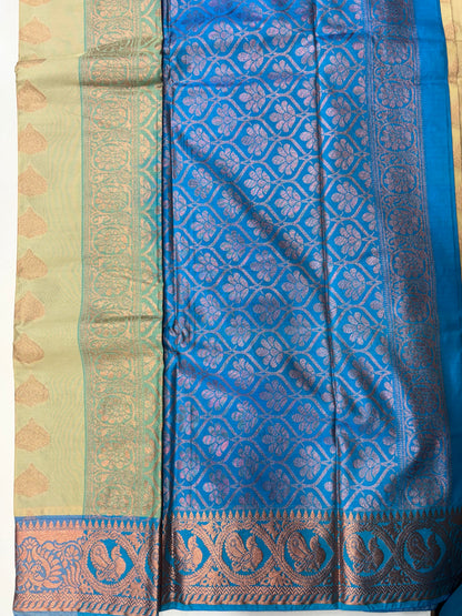 Nandini Silk Dark Cream Semi Silk Saree (SMS5984)