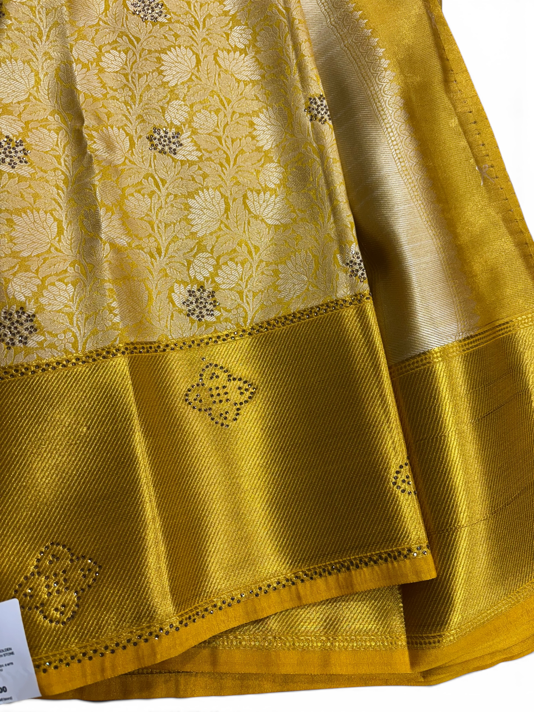Trending Golden Soft w/ Stone Saree (NHM7047)