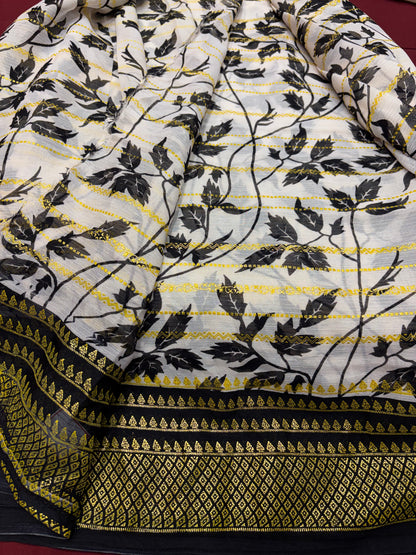 B&amp;W Foil Fancy Saree (NHM5400)