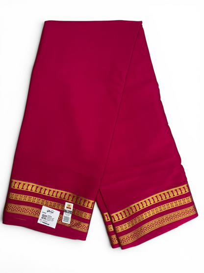 Pure Crepe Silk Rani Self Saree w/  Silk Mark (PSE6959)