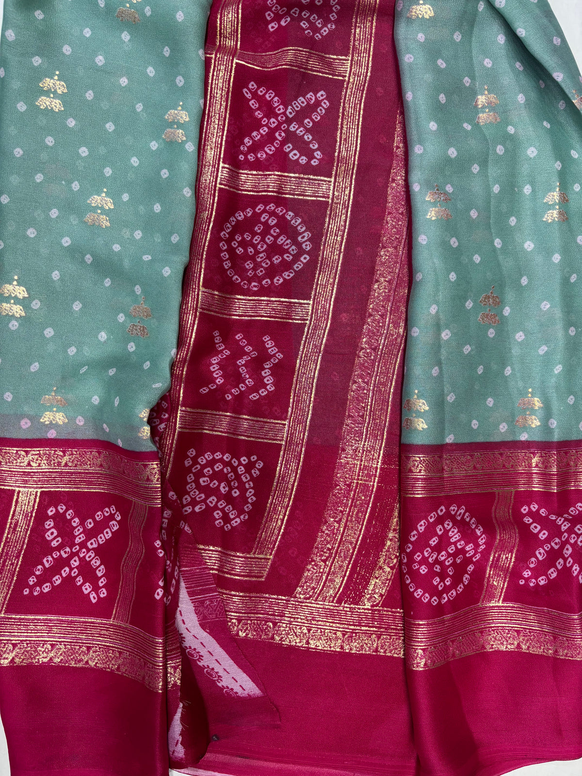 Trending Teal &amp; Magenta Fancy Saree