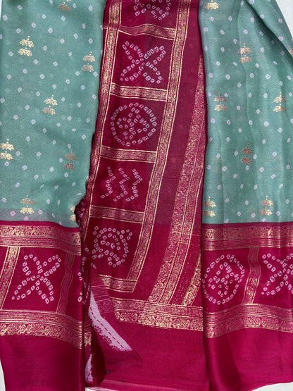 Trending Teal &amp; Magenta Fancy Saree