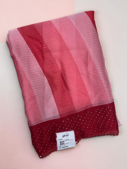 Red &amp; Pink Fancy Saree (NHM7049)