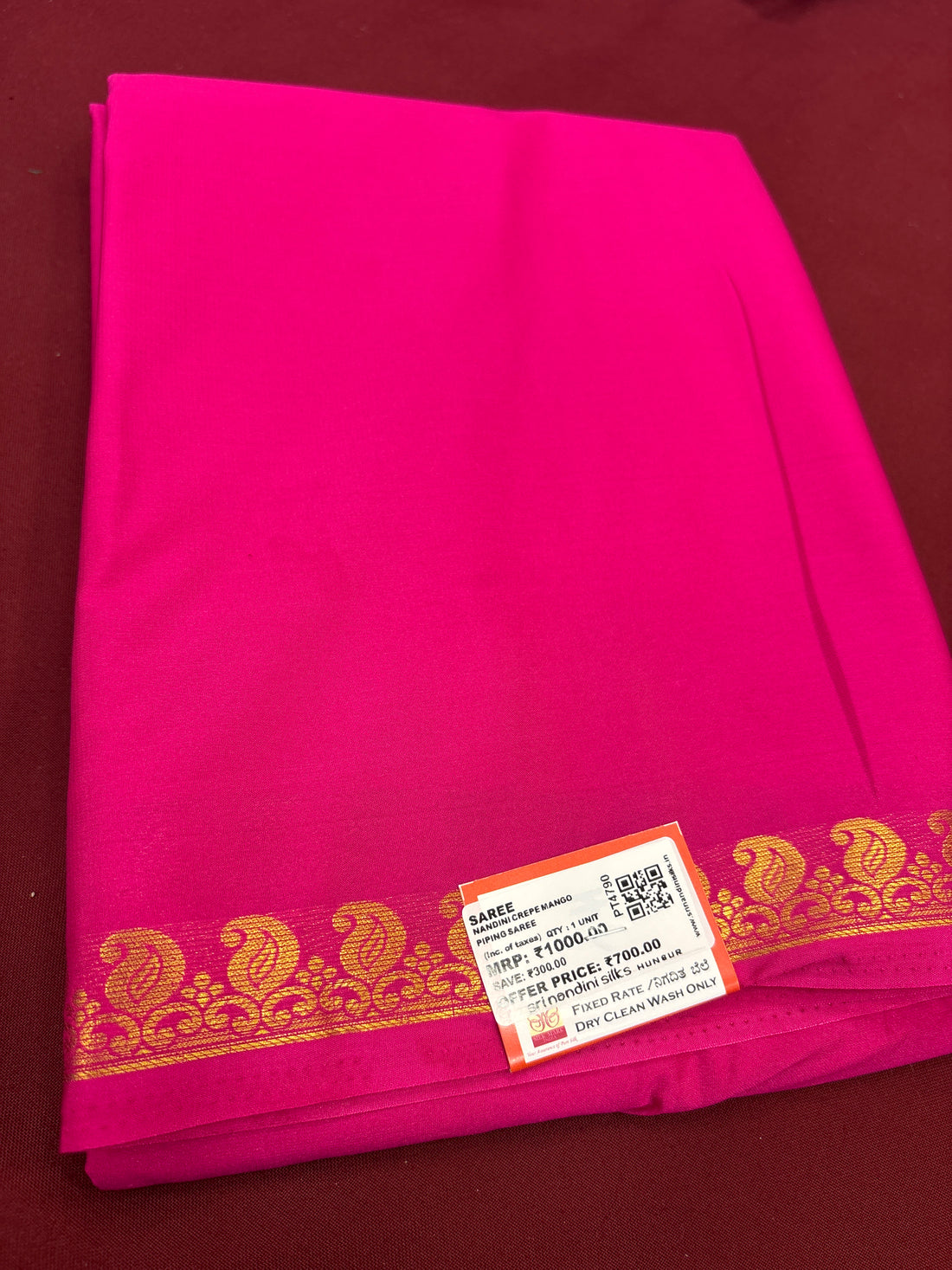 Rani Mango S/B Semi Crepe Silk Saree (PT4790)