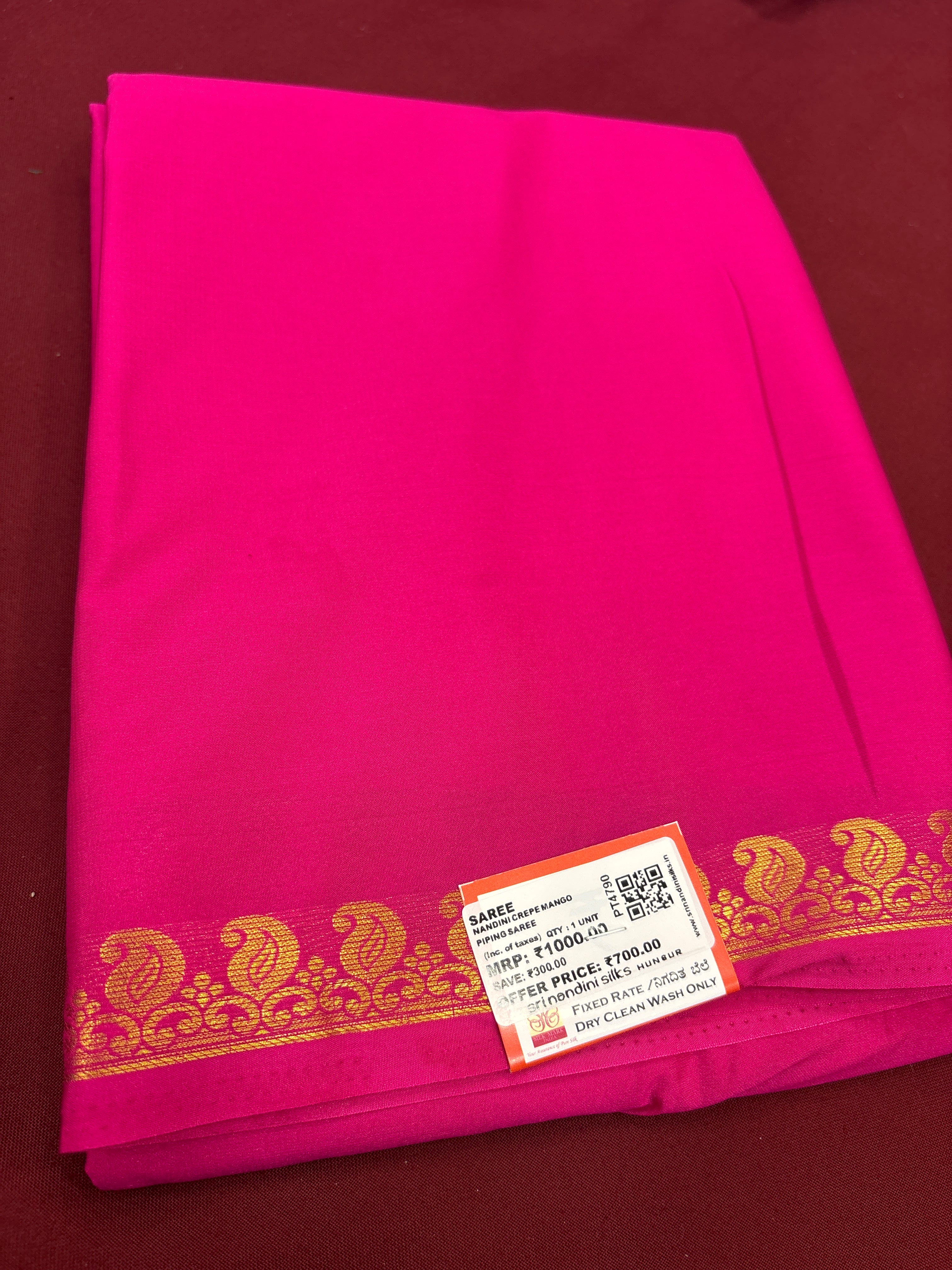 Rani Mango S/B Semi Crepe Silk Saree (PT4790)
