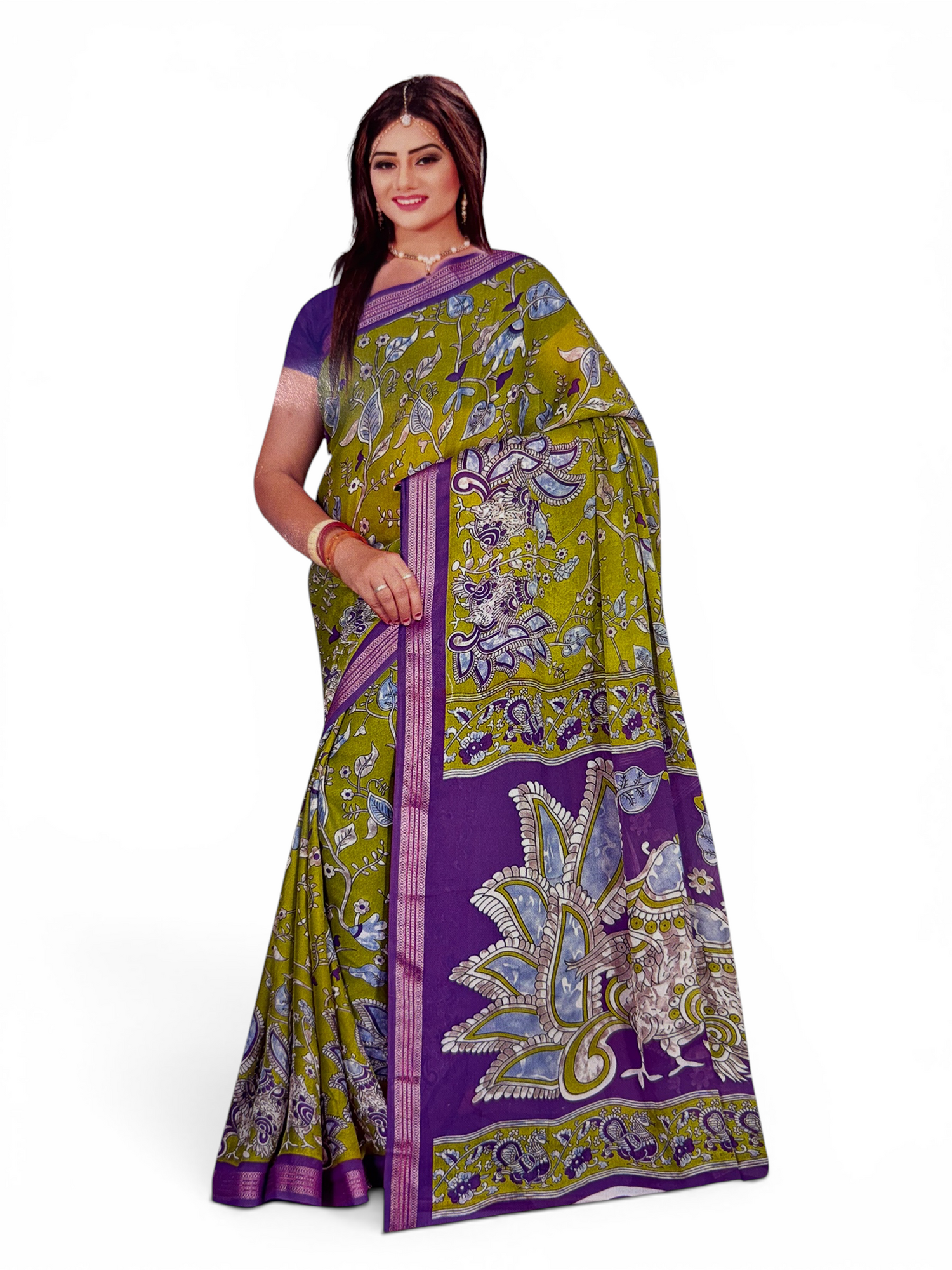 Trending Pear Green Fancy Saree
