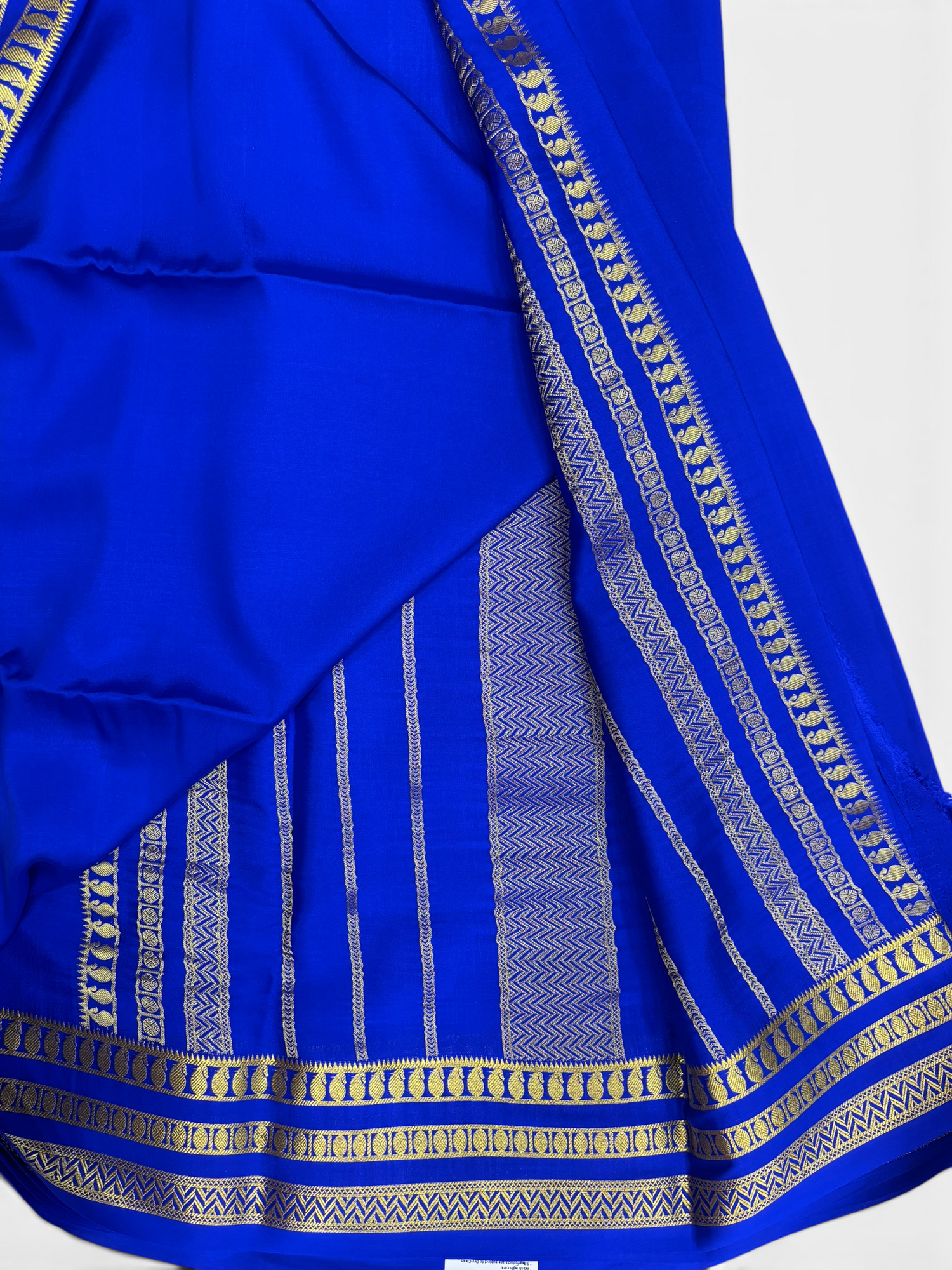 Pure Crepe Silk Royal Blue Self Saree w/  Silk Mark (PSE6959)