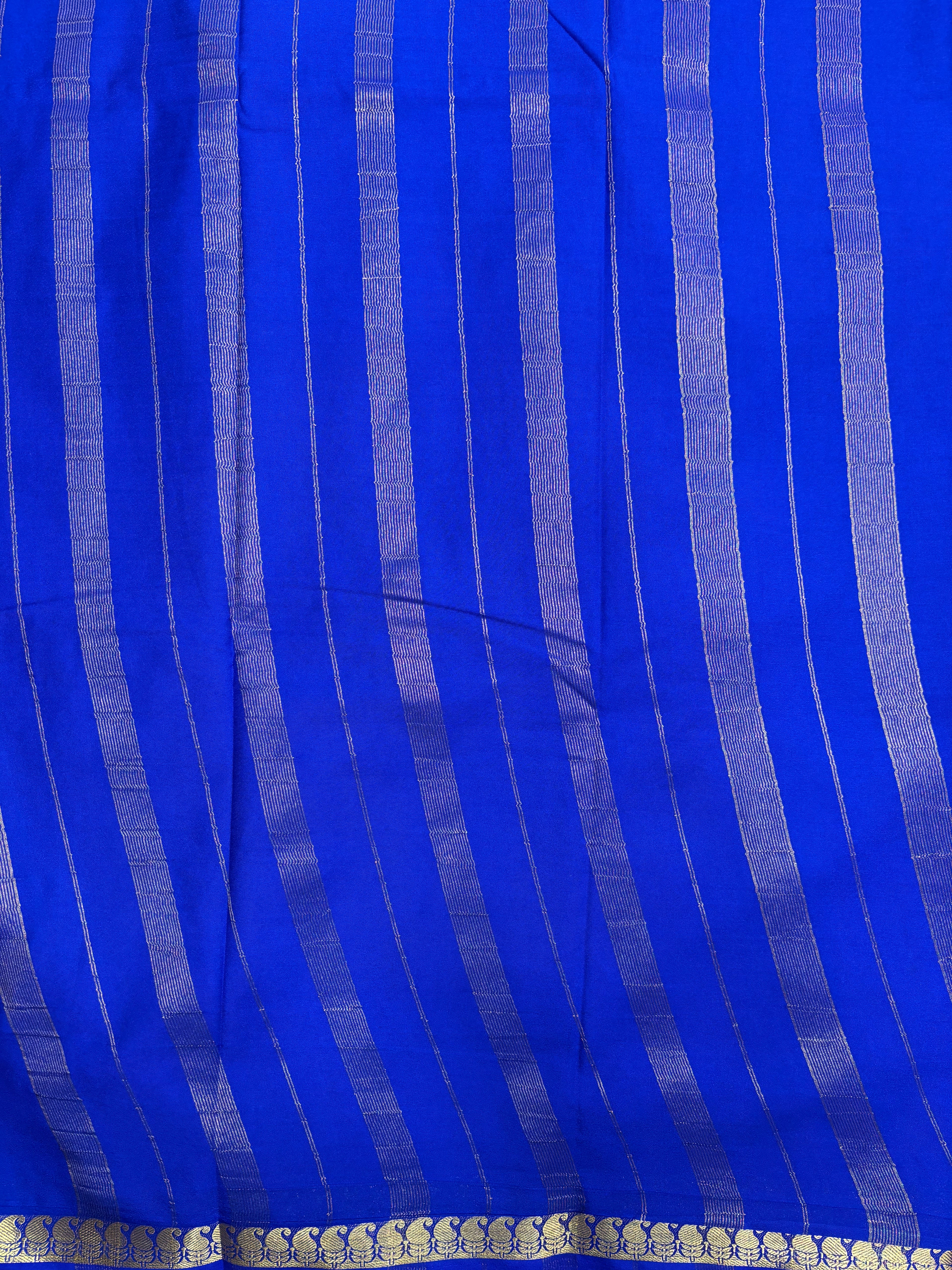 Royal Blue Mango S/B Semi Crepe Silk Saree (PT4248)
