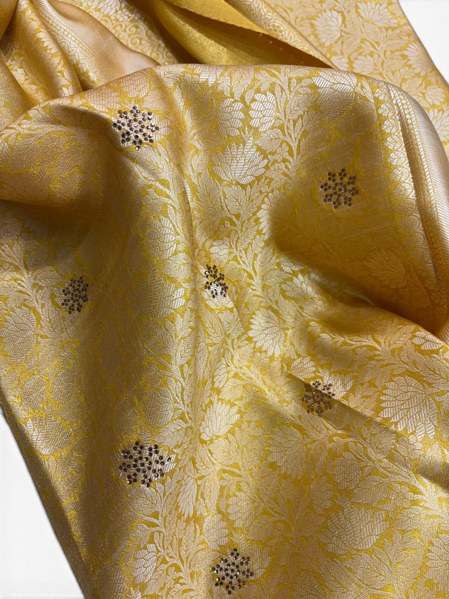 Trending Golden Soft w/ Stone Saree (NHM7047)