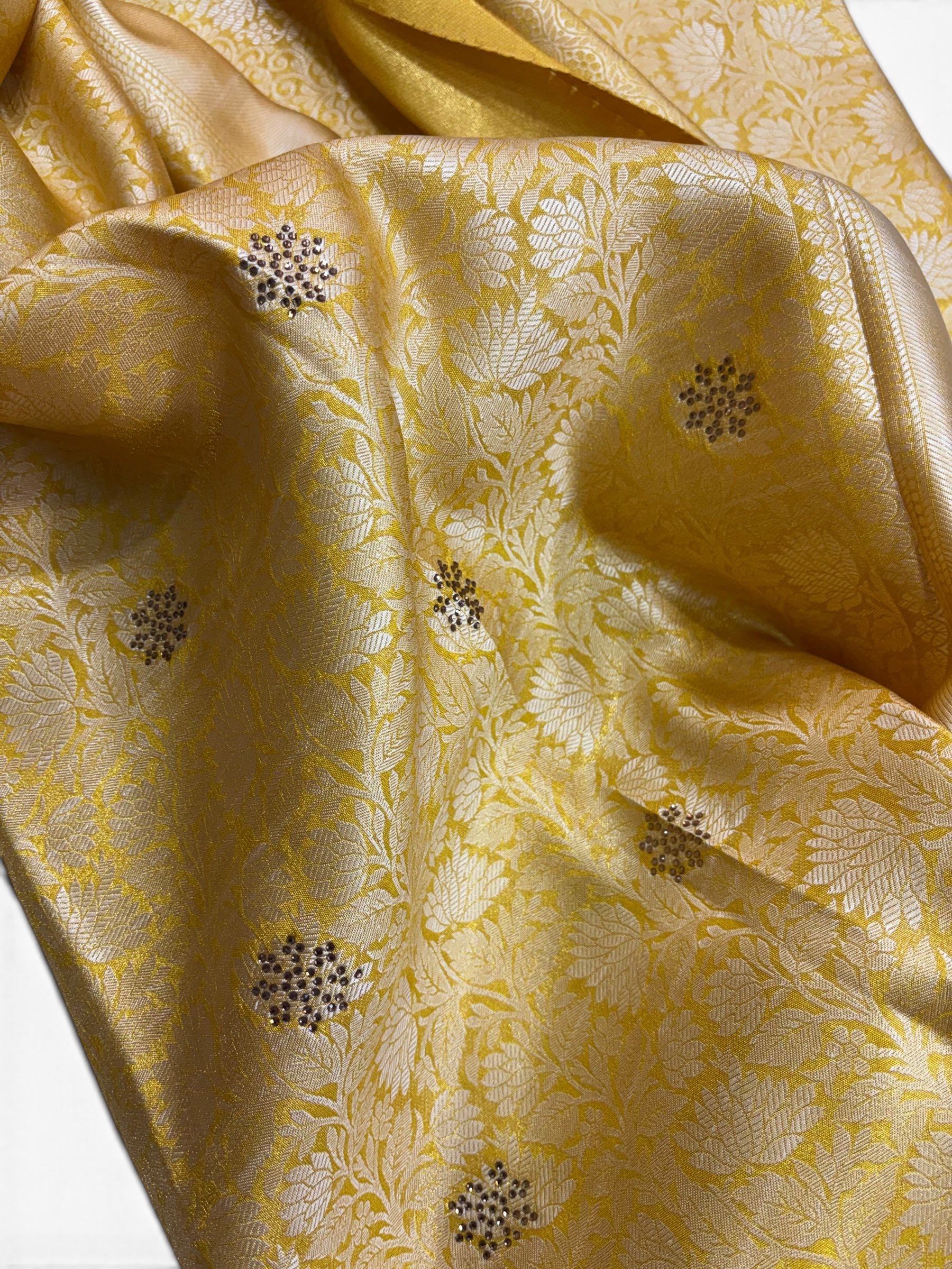 Trending Golden Soft w/ Stone Saree (NHM7047)