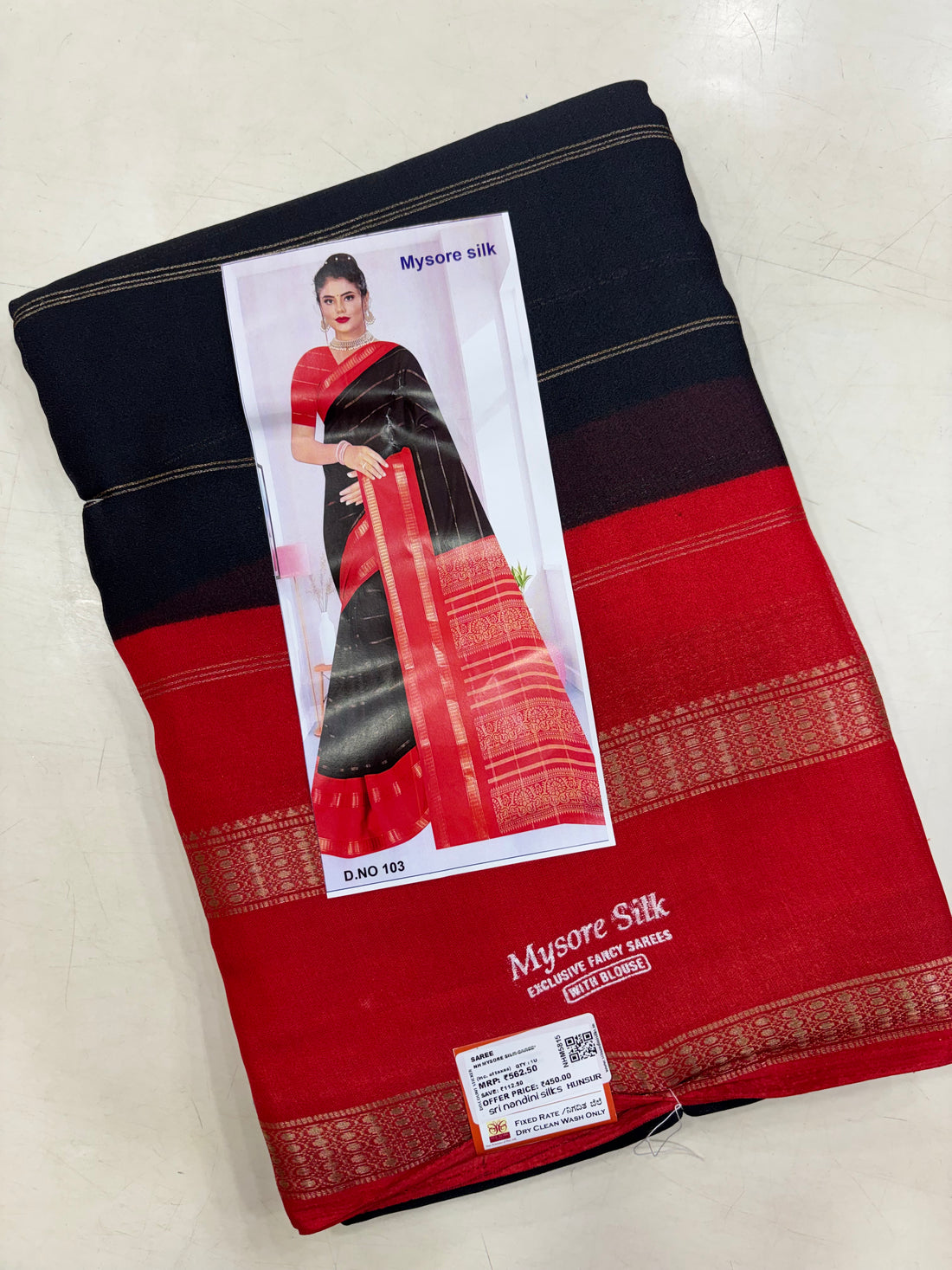 Trending Black &amp; Red Fancy Saree (NHM5815)