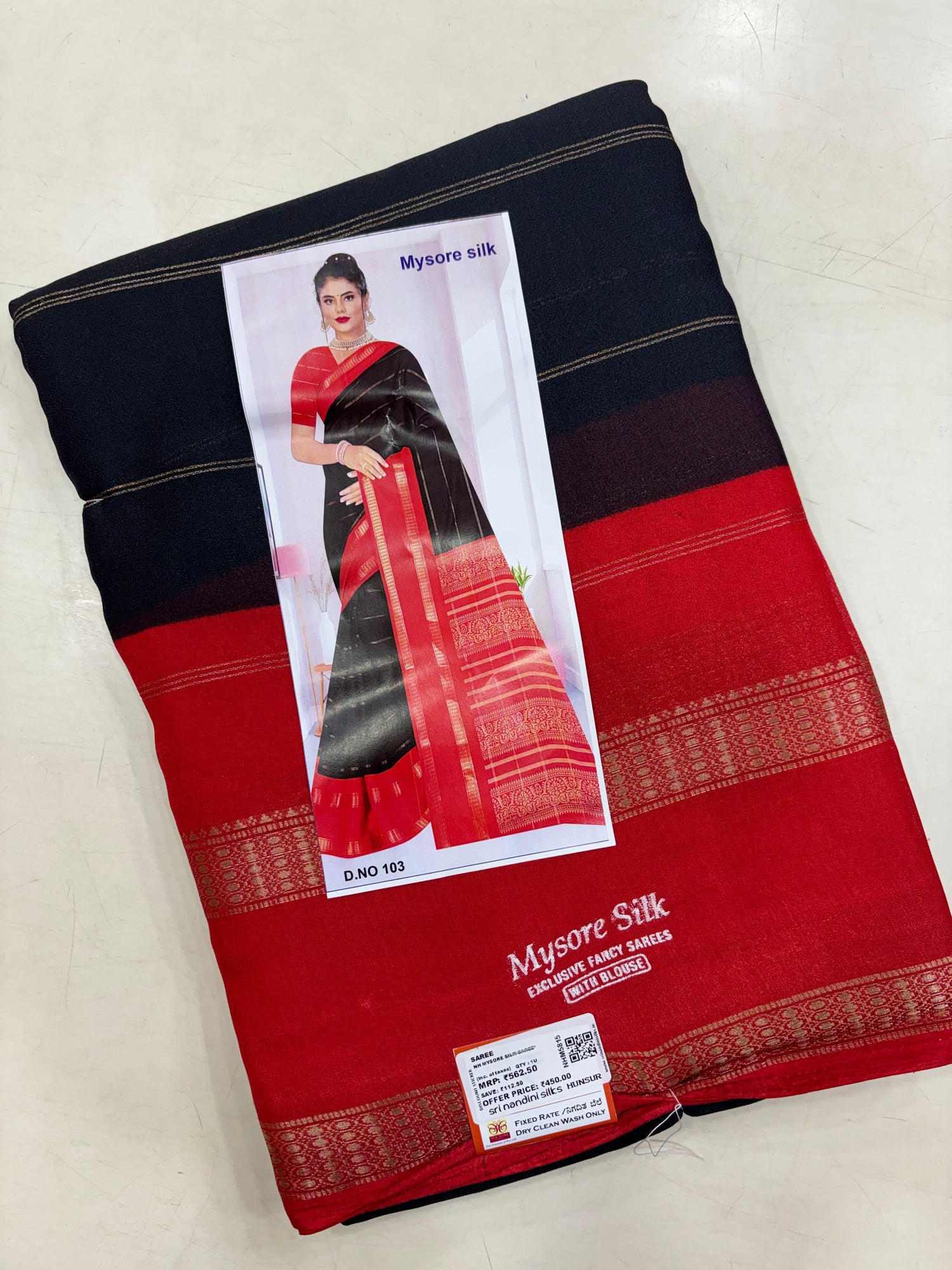 Trending Black &amp; Red Fancy Saree (NHM5815)