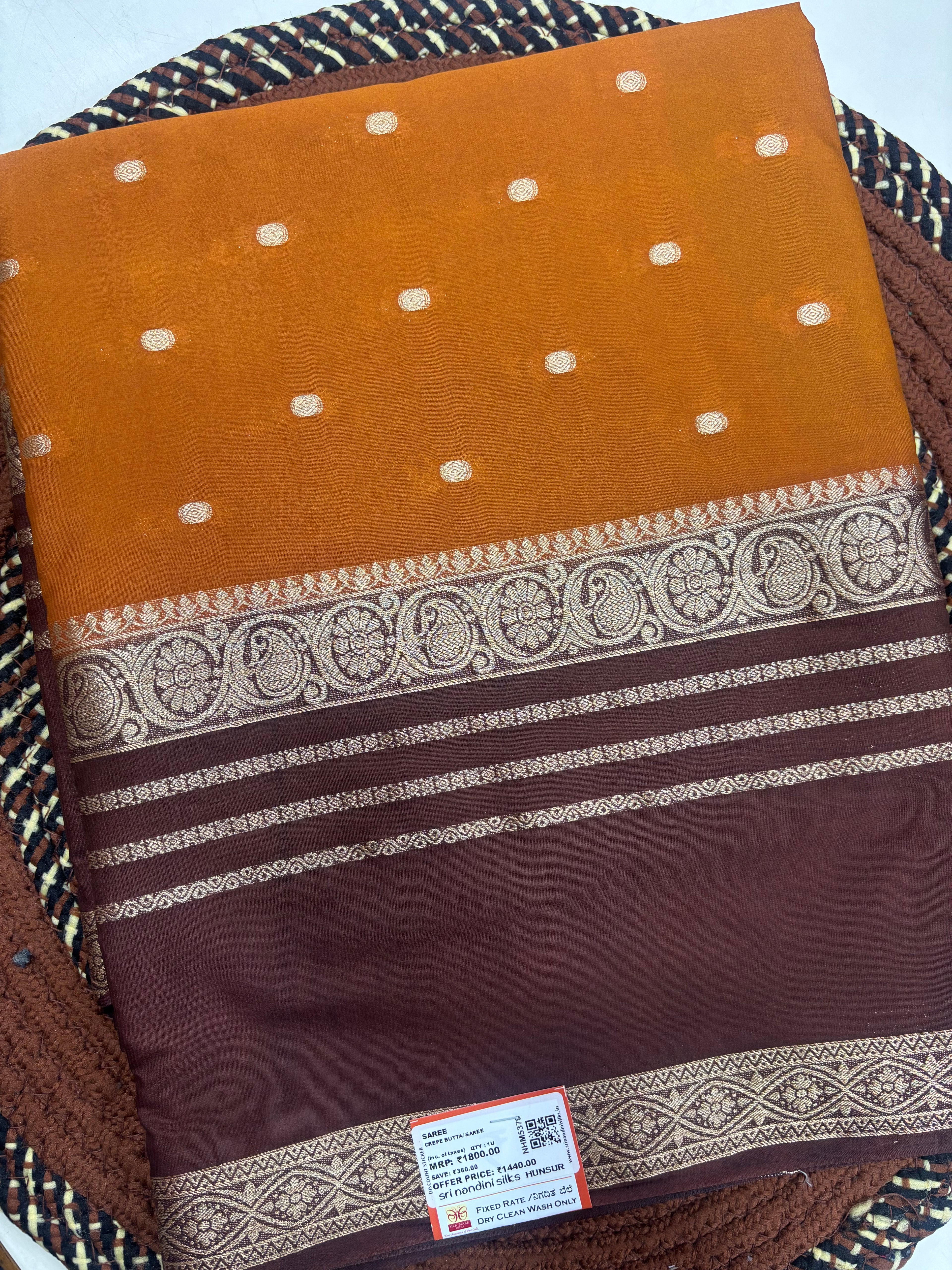 OG Body Butter Semi Crepe Silk Saree (NHM5379)