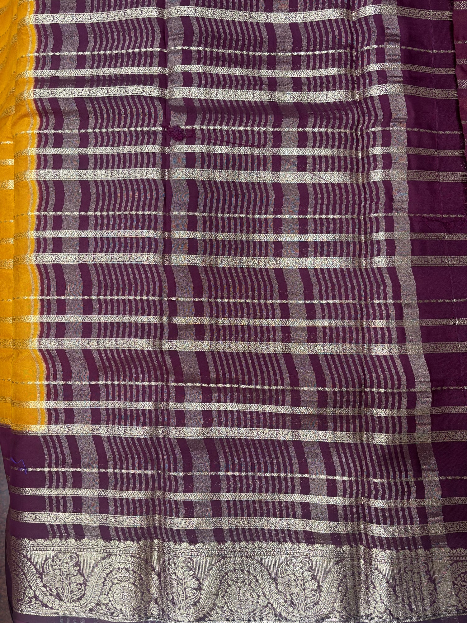 Kadambari Fancy Horizontal Lines Semi Crepe Silk Saree (PT5347-3)