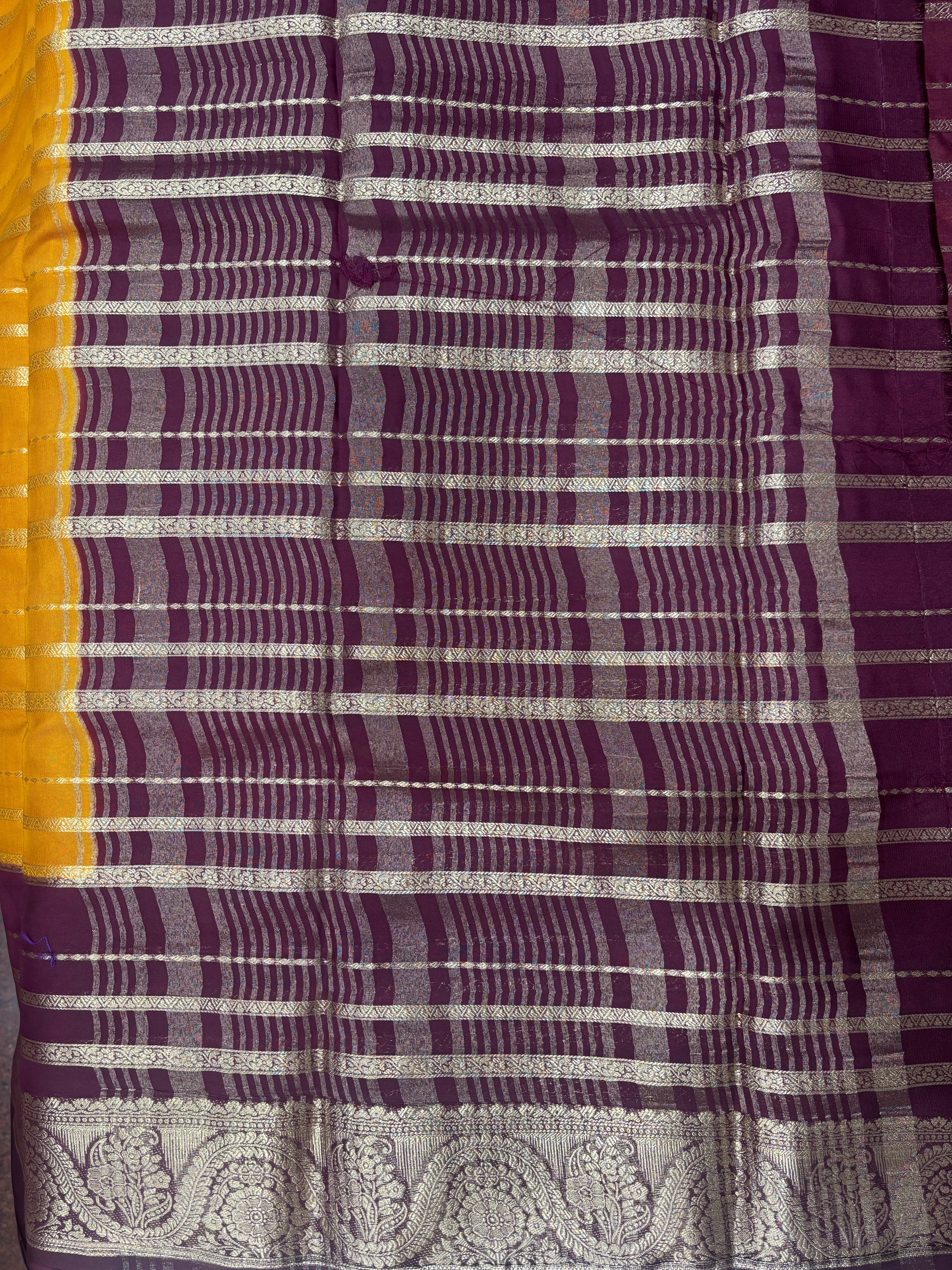 Kadambari Fancy Horizontal Lines Semi Crepe Silk Saree (PT5347-3)