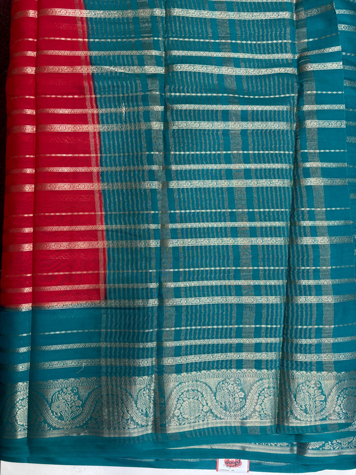 Kadambari Fancy Horizontal Lines Semi Crepe Silk Saree (PT5347-7)