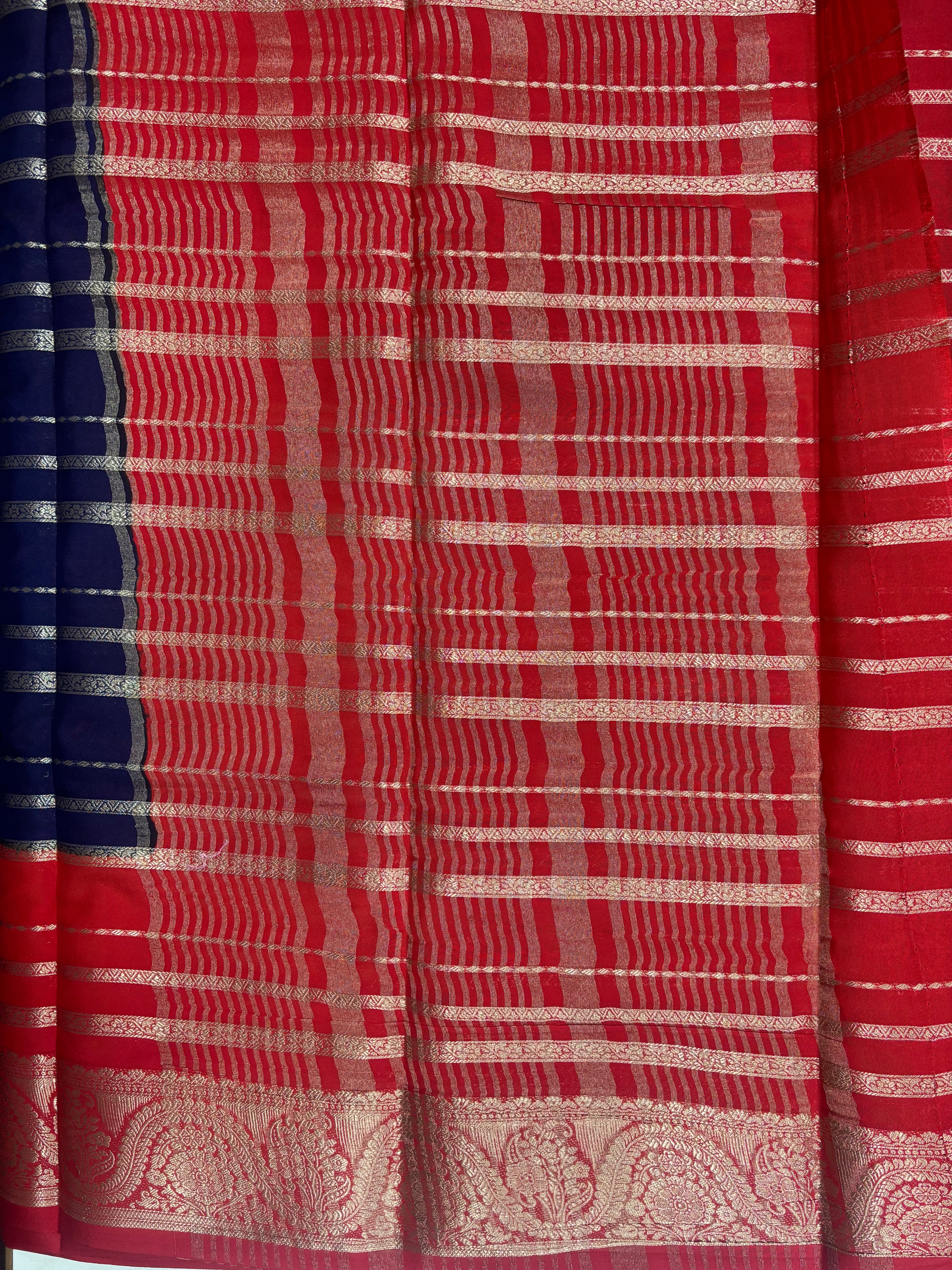 Kadambari Fancy Horizontal Lines Semi Crepe Silk Saree (PT5347-9)