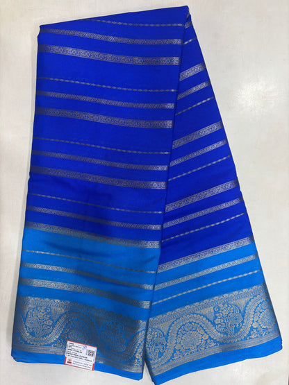 Kadambari Fancy Horizontal Lines Semi Crepe Silk Saree (PT5347-10)