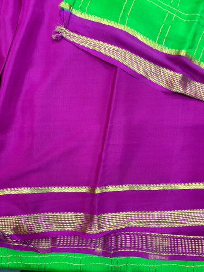Pure Crepe Silk Chex Saree With Silk Mark (574)