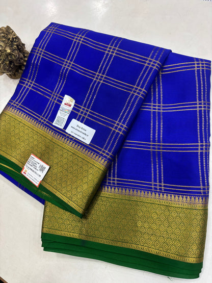 Pure Crepe Silk Chex Saree With Silk Mark (1981)